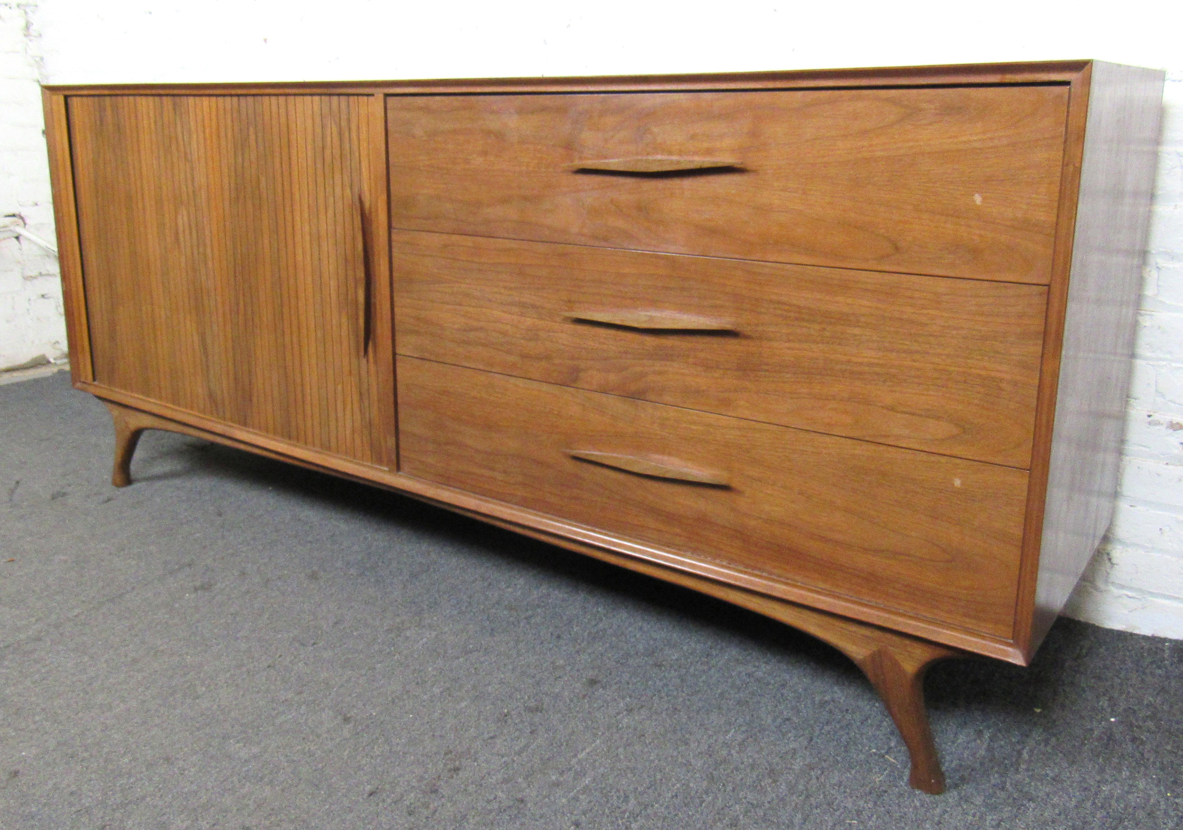 Mid-Century Modern Mid-Century Tambour Credenza by Specialty Woodcraft