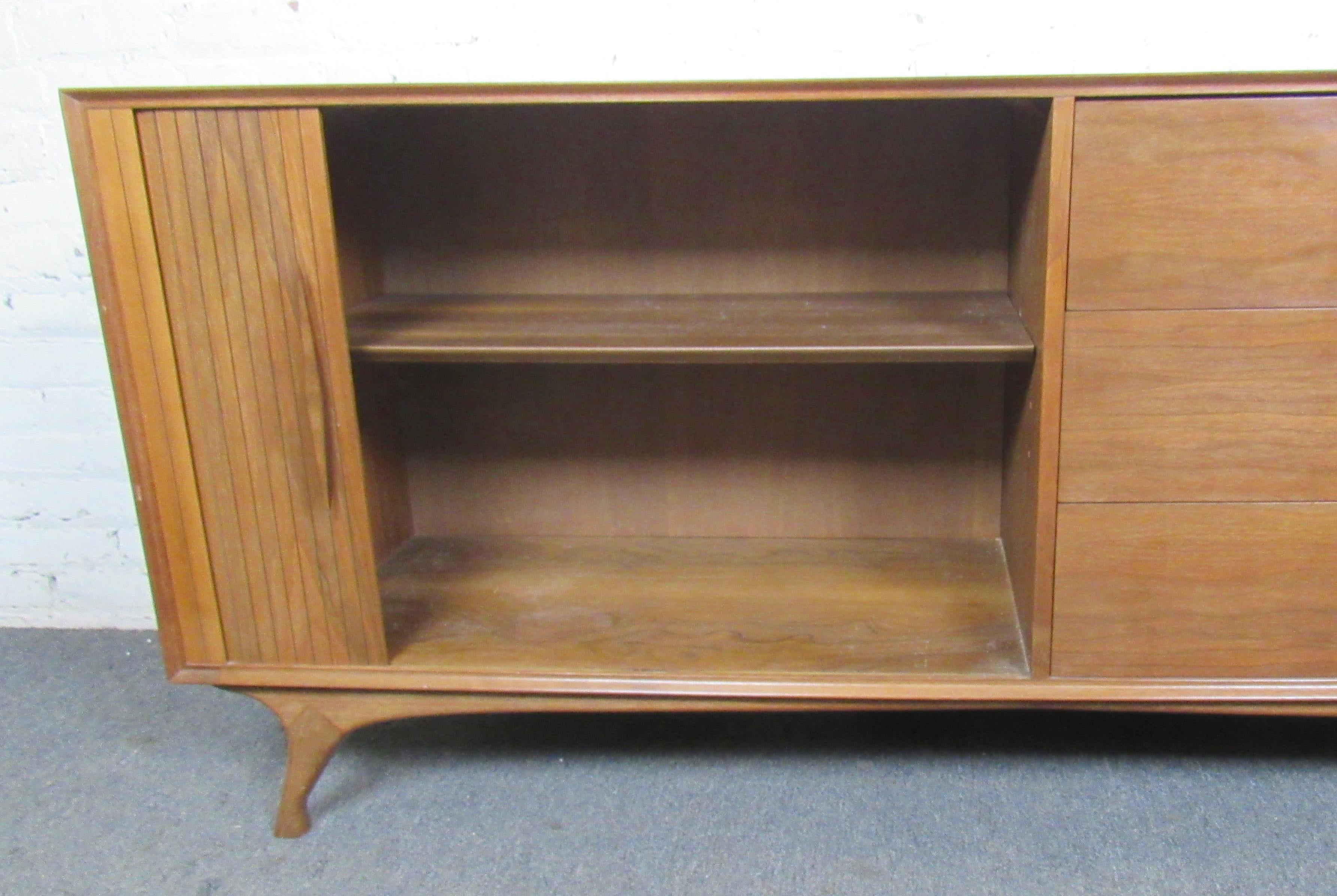 Mid-Century Tambour Credenza by Specialty Woodcraft In Good Condition In Brooklyn, NY