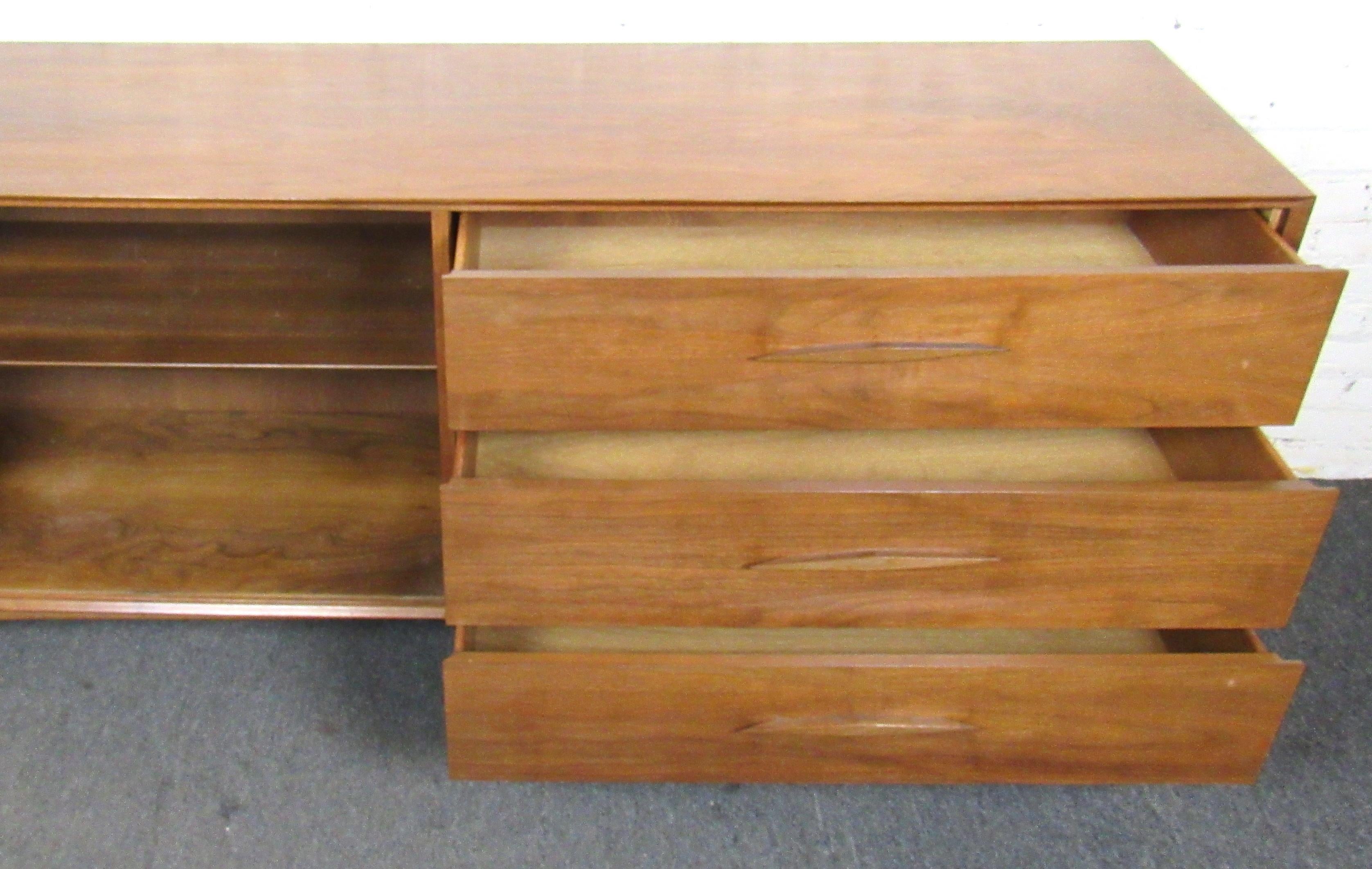 Mid-20th Century Mid-Century Tambour Credenza by Specialty Woodcraft