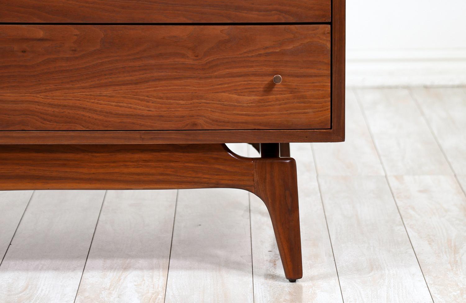 Mid-Century Tambour-Door Credenza with Drawers by Barzilay 2