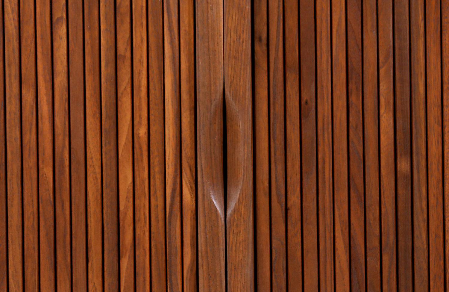 Mid-Century Tambour-Door Credenza with Drawers by Barzilay 4