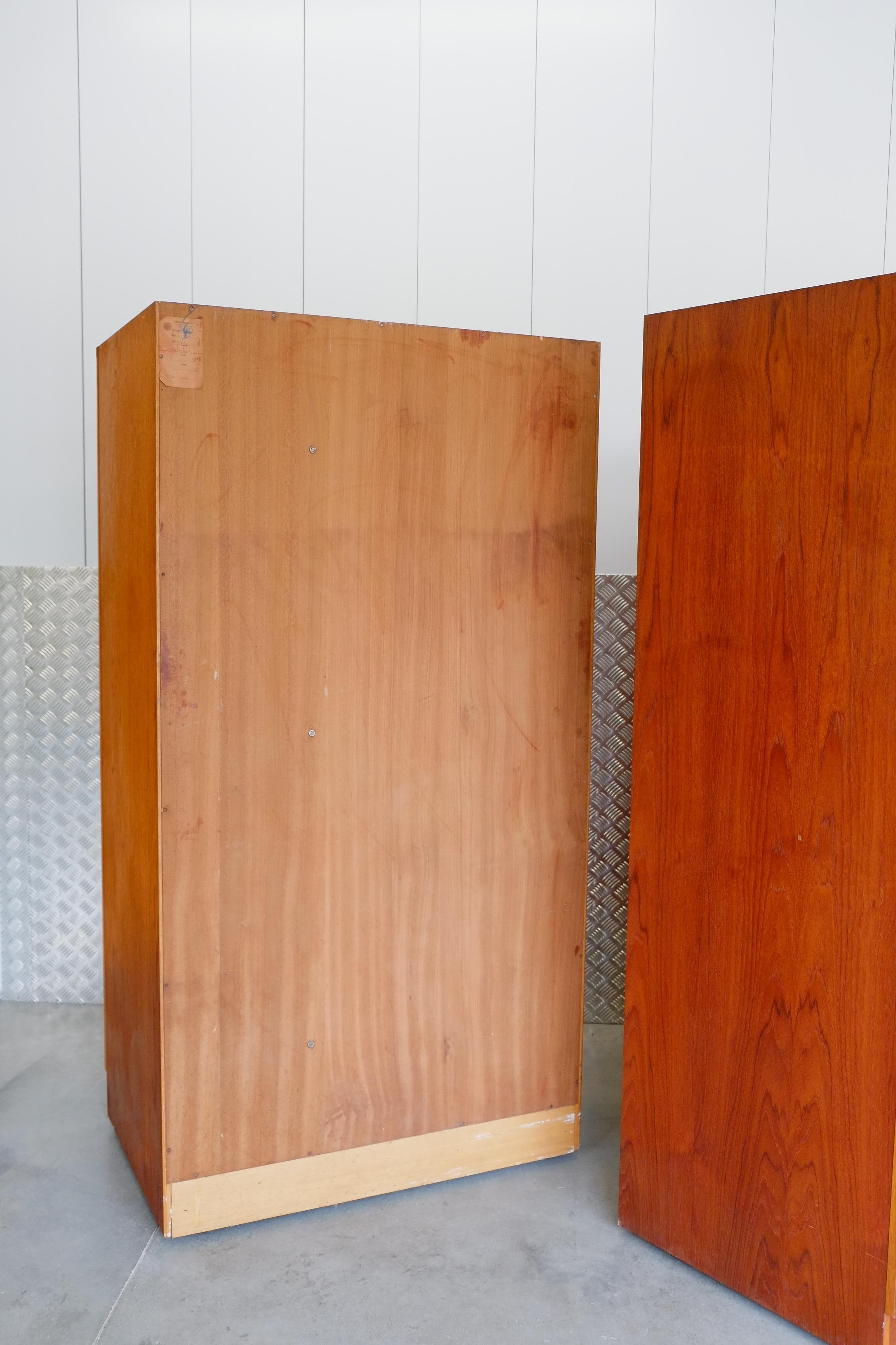 Mid Century Tambour Door Fitted Gentlemans Wardrobe - Pair Available For Sale 11