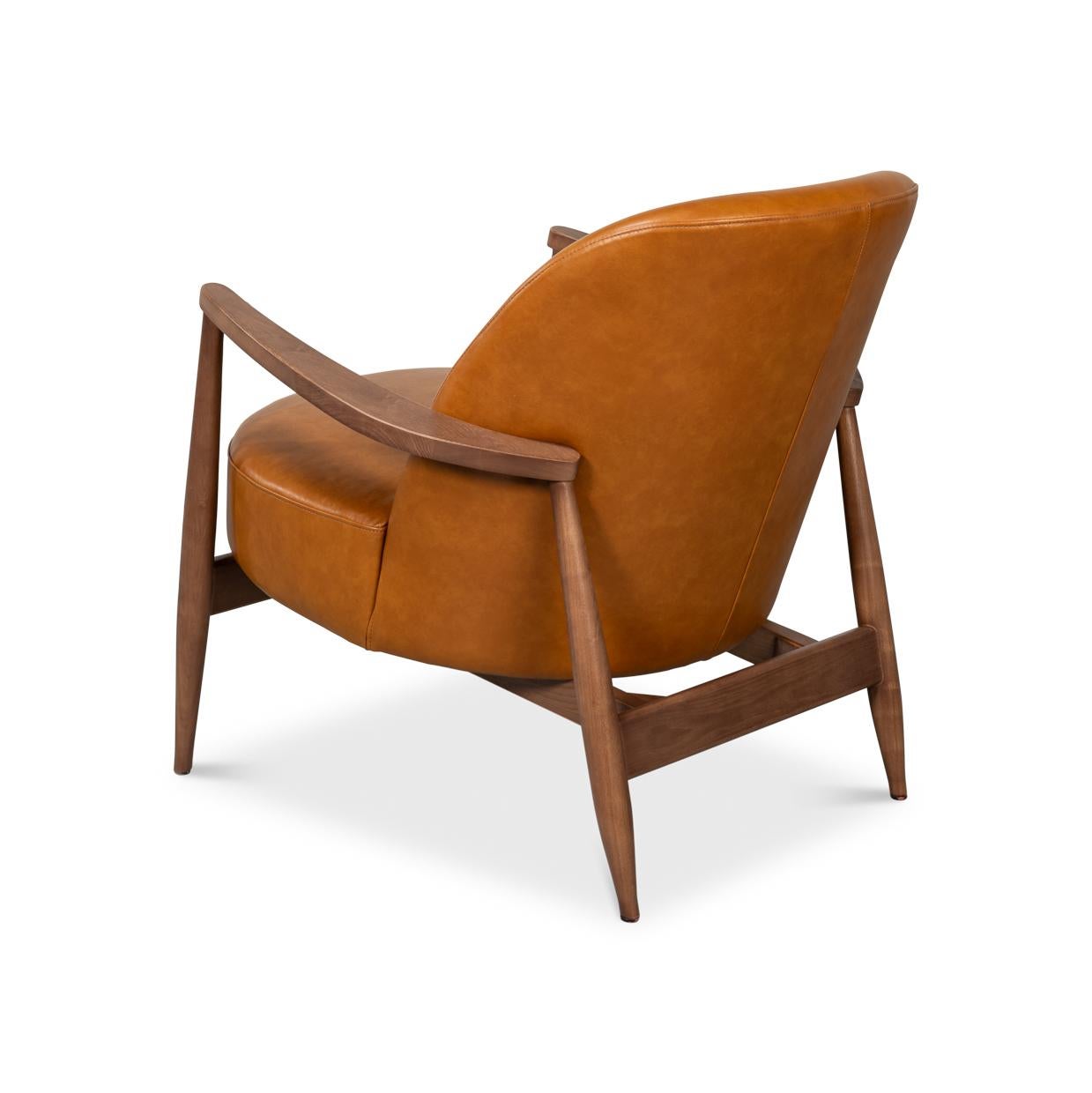 Mid Century Tan Leder Sessel (21. Jahrhundert und zeitgenössisch) im Angebot