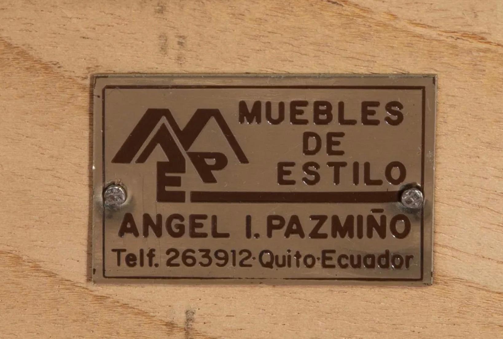 Milieu du XXe siècle Fauteuil à bascule Safari en cuir toilé du milieu du siècle Angel Pazmino Ecuador en vente