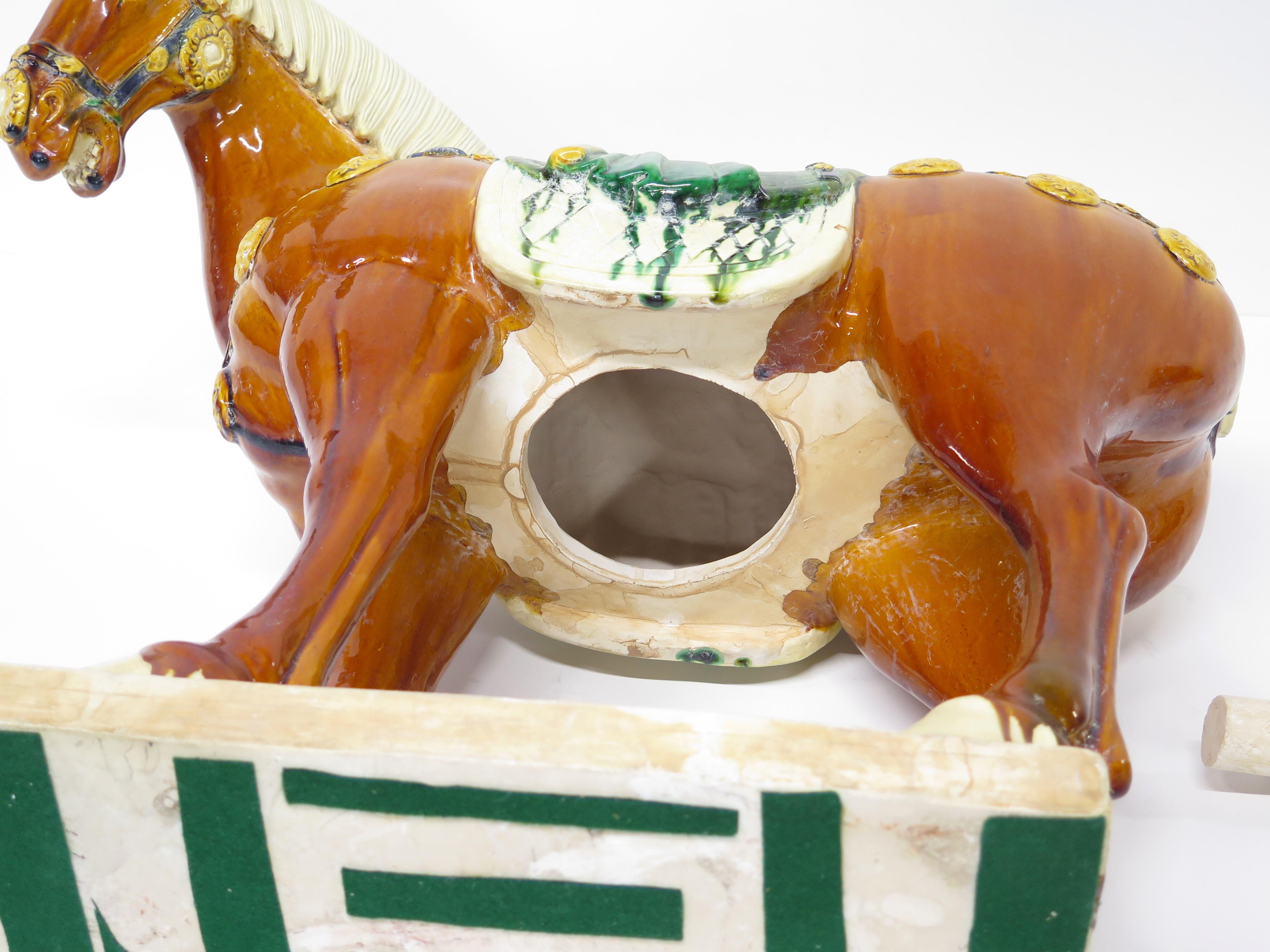 Mid-Century Tang-Style Chinese Ceramic Horse For Sale 12