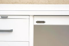 Midcentury Tanker Desk Custom Refinished in White