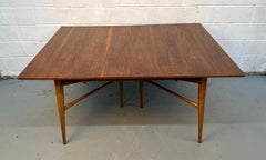 Mid-Century Tapered Walnut Expanding Leaf Table