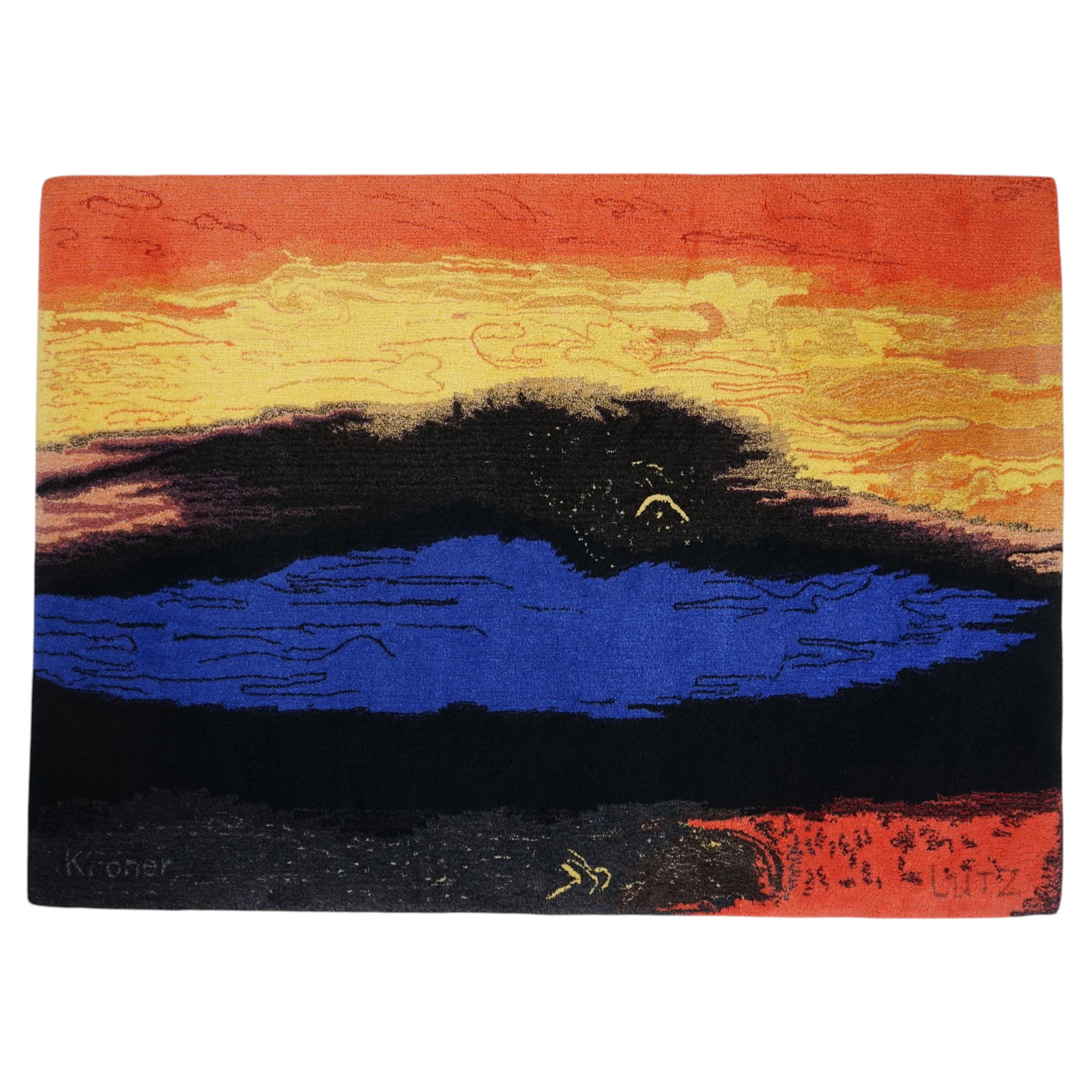 Mid Century Tapestry by Lutz de Bré for Ewald Kröner 1970s Wall Rug For Sale