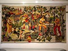Mid-Century tapestry “Moyen-Âge”signed by Jean-Claude Bissery