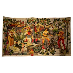 Vintage Mid-Century tapestry “Moyen-Âge”signed by Jean-Claude Bissery