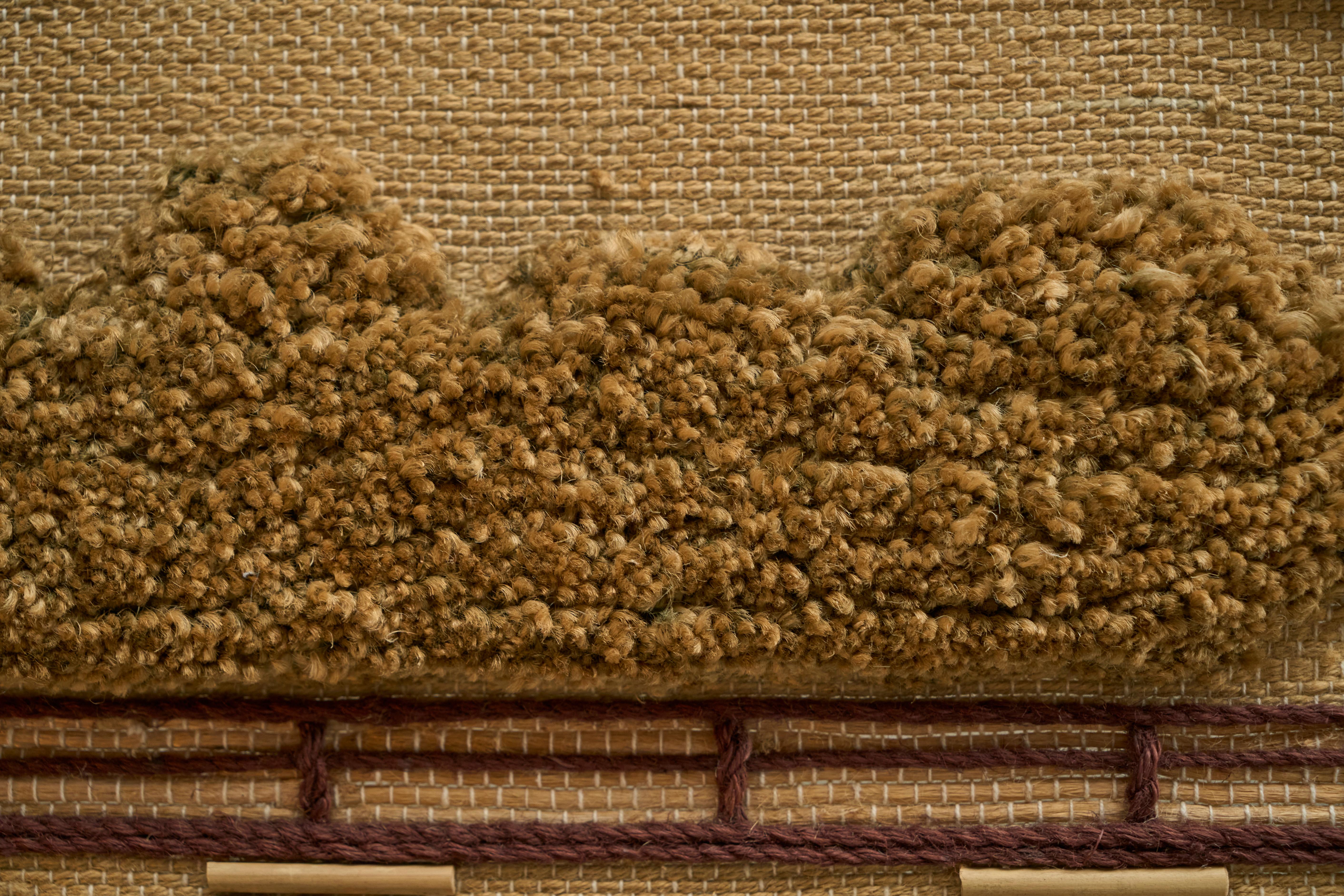 Wandteppich oder Wandbehang aus Jute, Wolle und Bambus aus der Mitte des Jahrhunderts 1960er Jahre (20. Jahrhundert) im Angebot