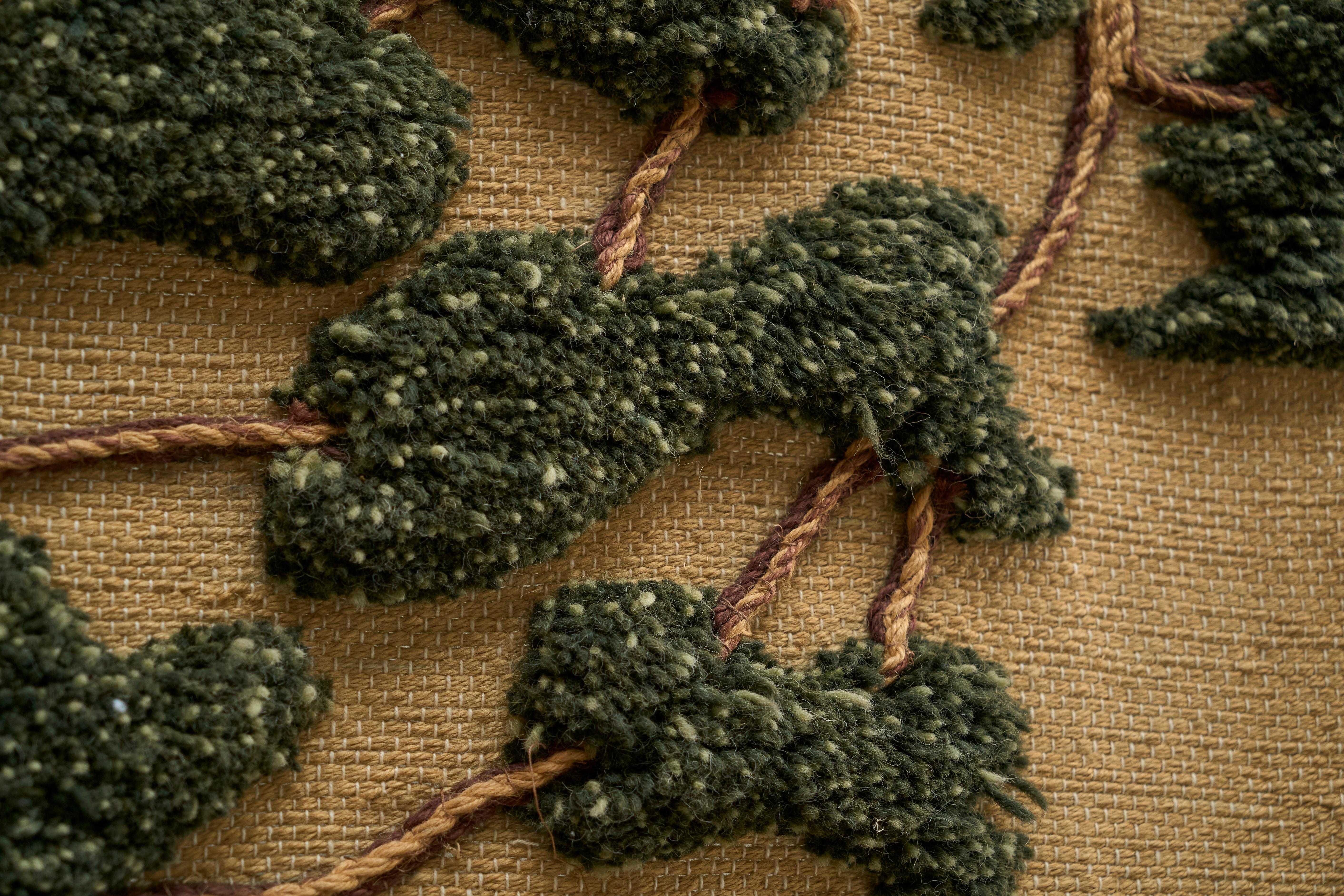 Wandteppich oder Wandbehang aus Jute, Wolle und Bambus aus der Mitte des Jahrhunderts 1960er Jahre im Angebot 2