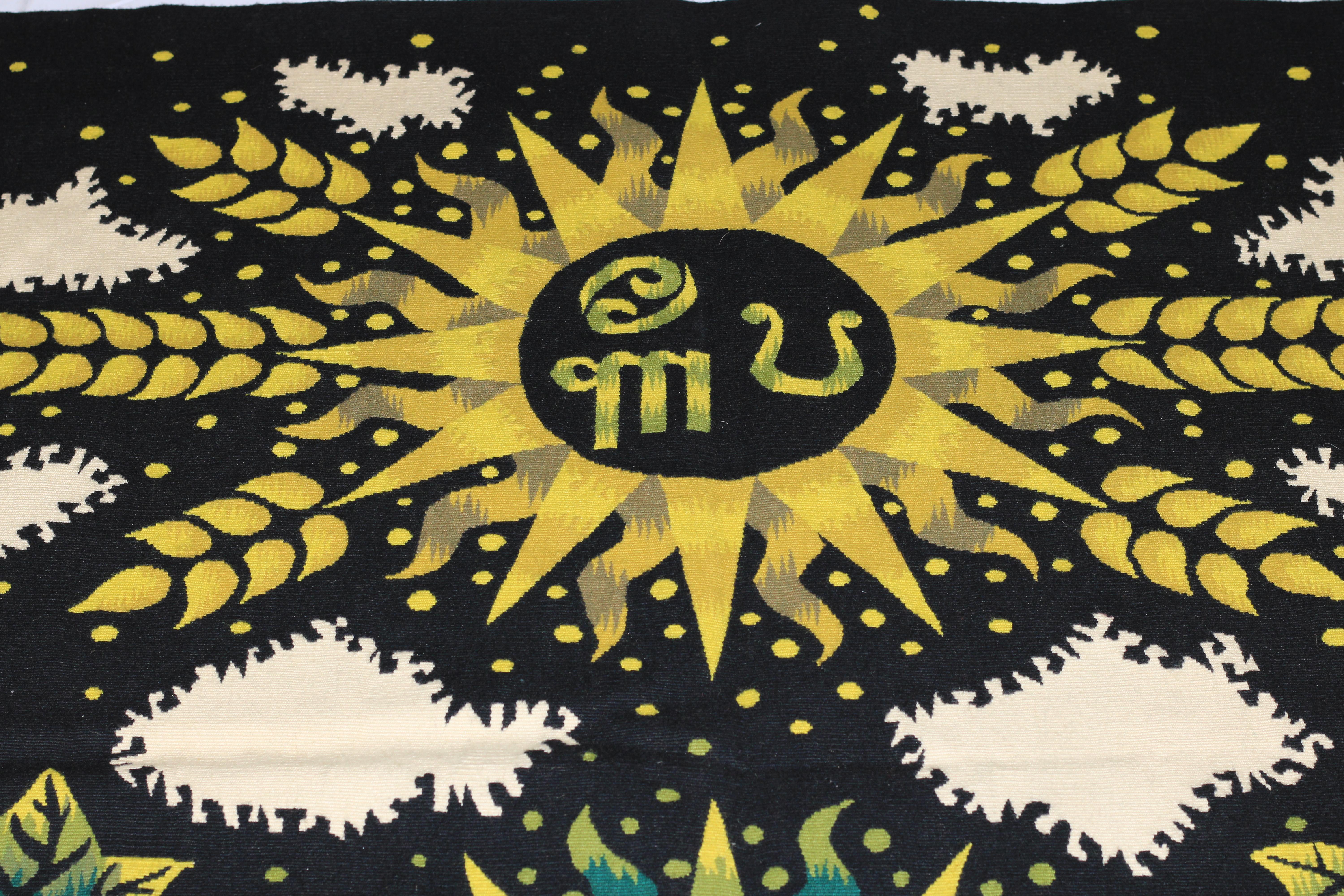 European Mid Century Tapestry Signed Jean Picard Le Doux 4’10