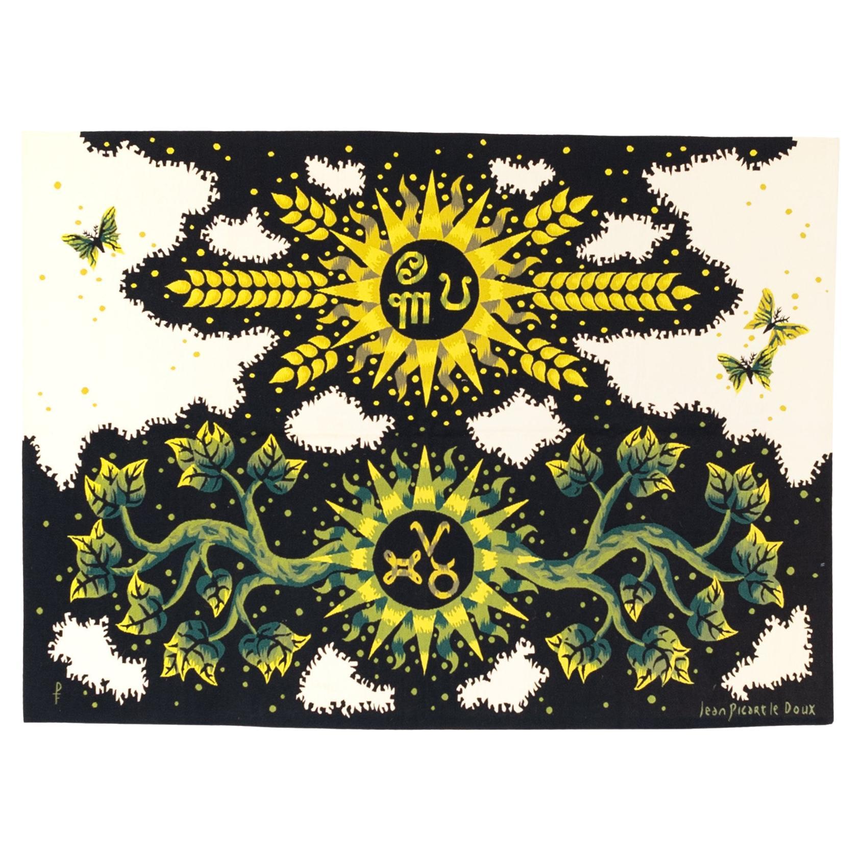 Mid Century Tapestry Signed Jean Picard Le Doux 4’10" x 6’6"