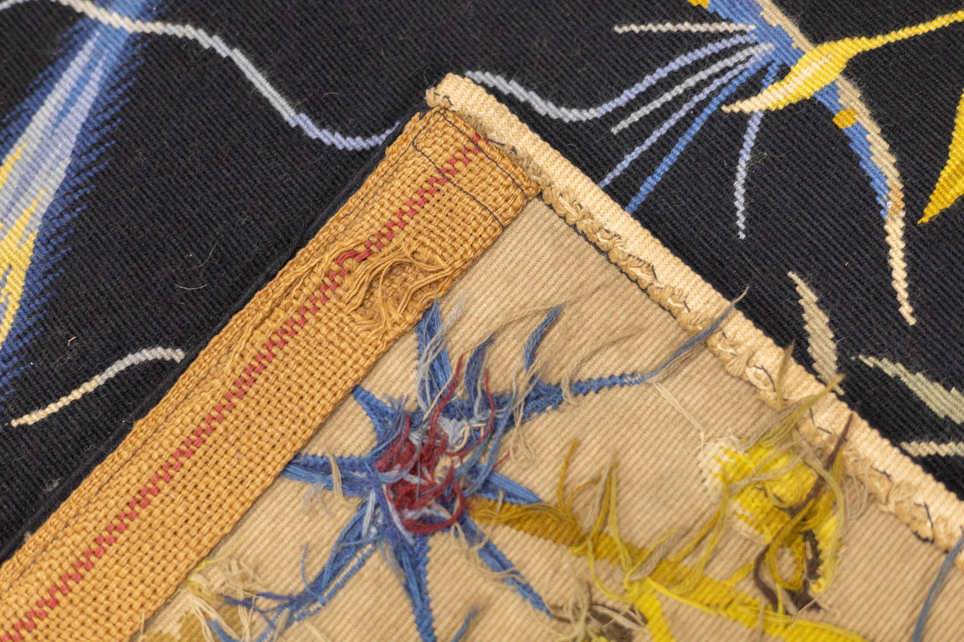 Mid Century Tapestry Signed Marc Petit 4'10'' x 6'10'' For Sale 5