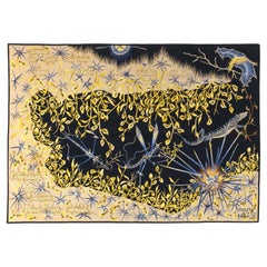 Wandteppich aus der Mitte des Jahrhunderts, signiert Marc Petit, 4'10'' x 6'10''