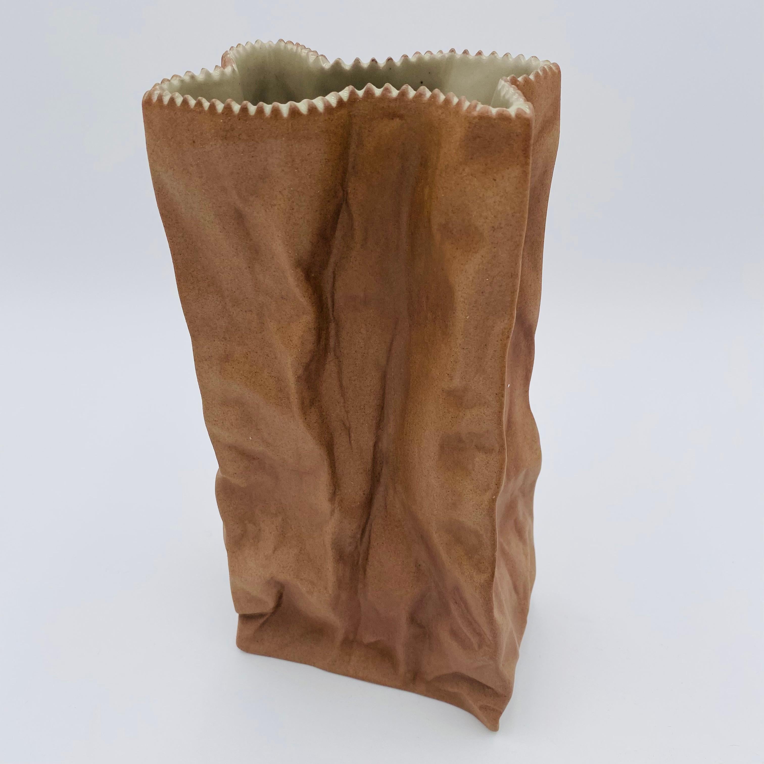 Iconic “Paper Bag Vase”, designed by Tapio Wirkkala, the great Finnish glassmaker, industrial designer, and artist, circa 1977, for Rosenthal’s Studio Line 