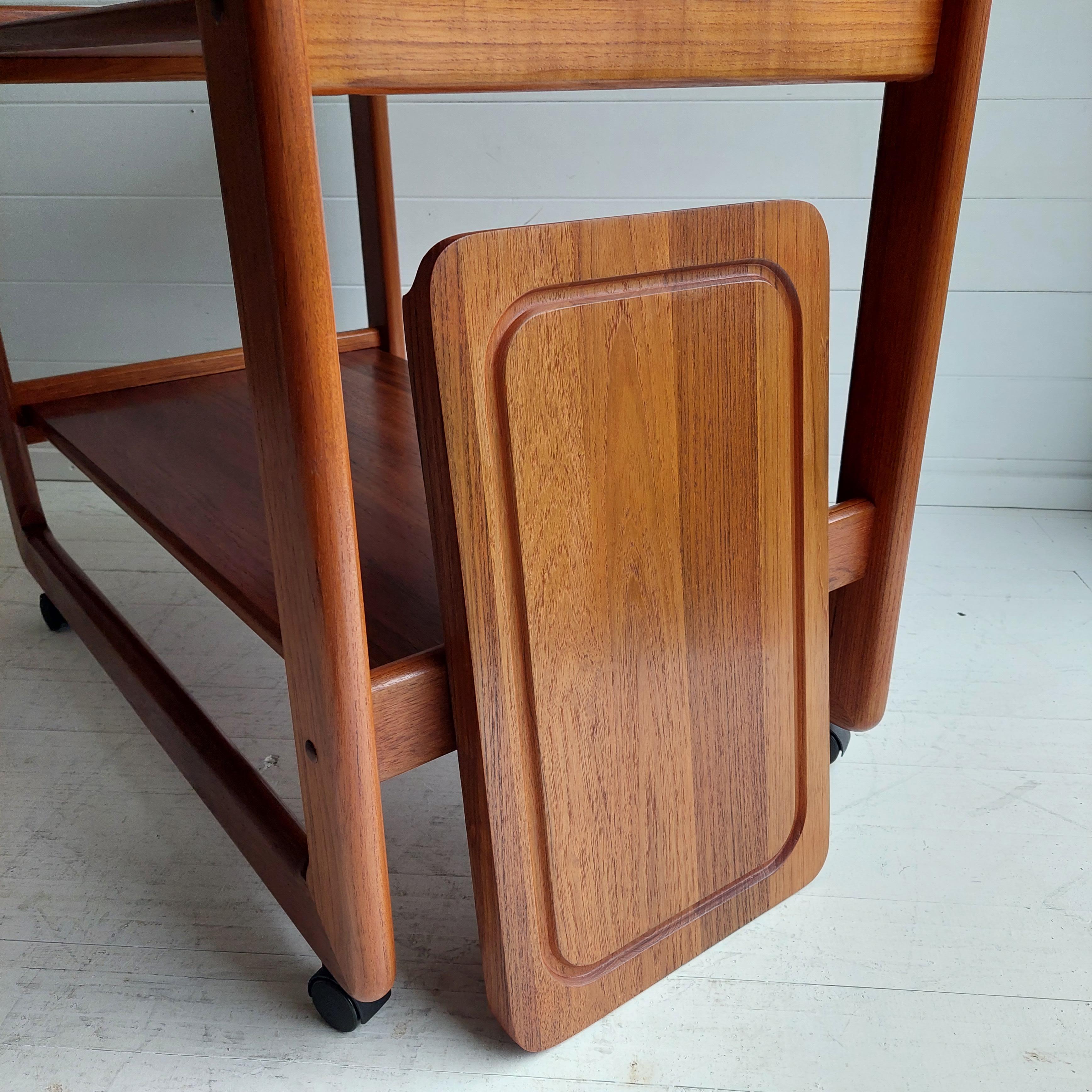 Mid-Century Tarm Stole Og Møbelfabrik Danish Modern Teak Bar Cart Trolley, 70s 4