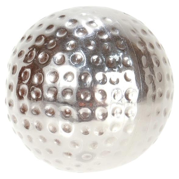Mid-Century Taxco Mexican Sterling Silver Golf Ball Shaped Pill Box For Sale