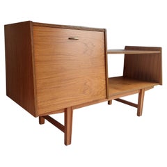 Mid Century Teak 1960's Used Low Level Bookcase LP Record Hall Storage Unit