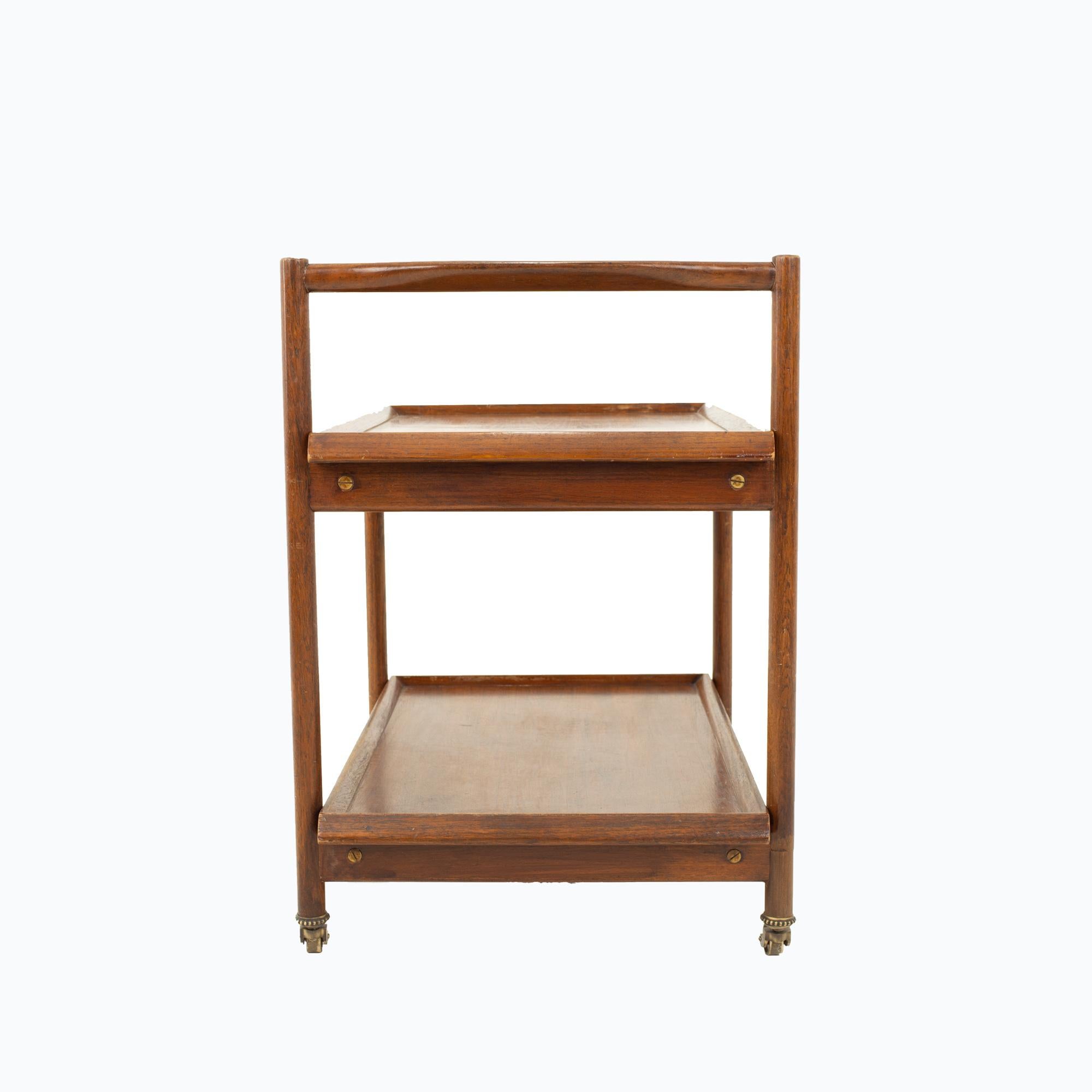 Mid Century Teak 2-Tier Bar Cart 1