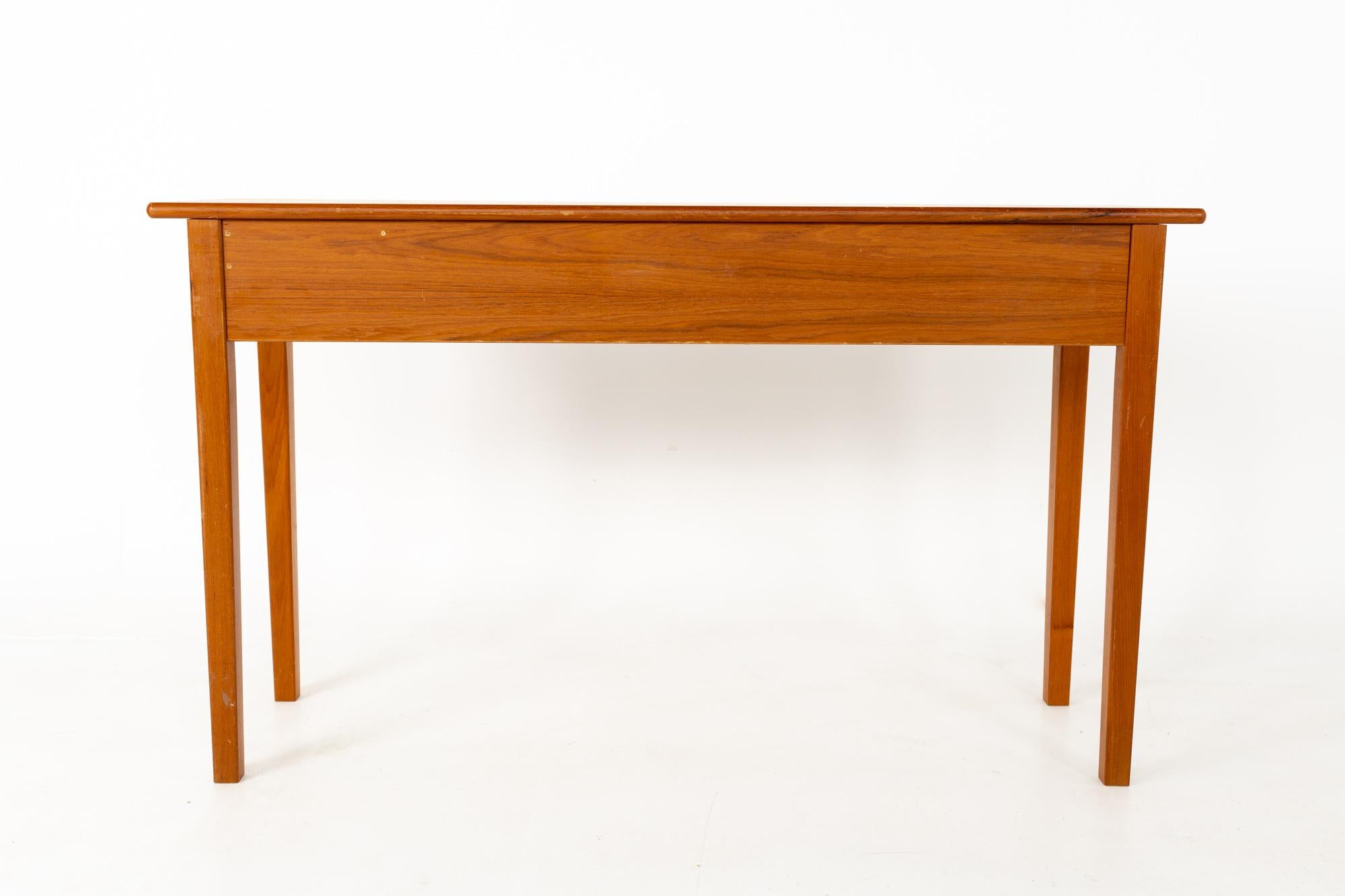 Danish Mid Century Teak 3 Drawer Sofa Table Foyer Entry Console