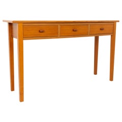 Mid Century Teak 3 Drawer Sofa Table Foyer Entry Console