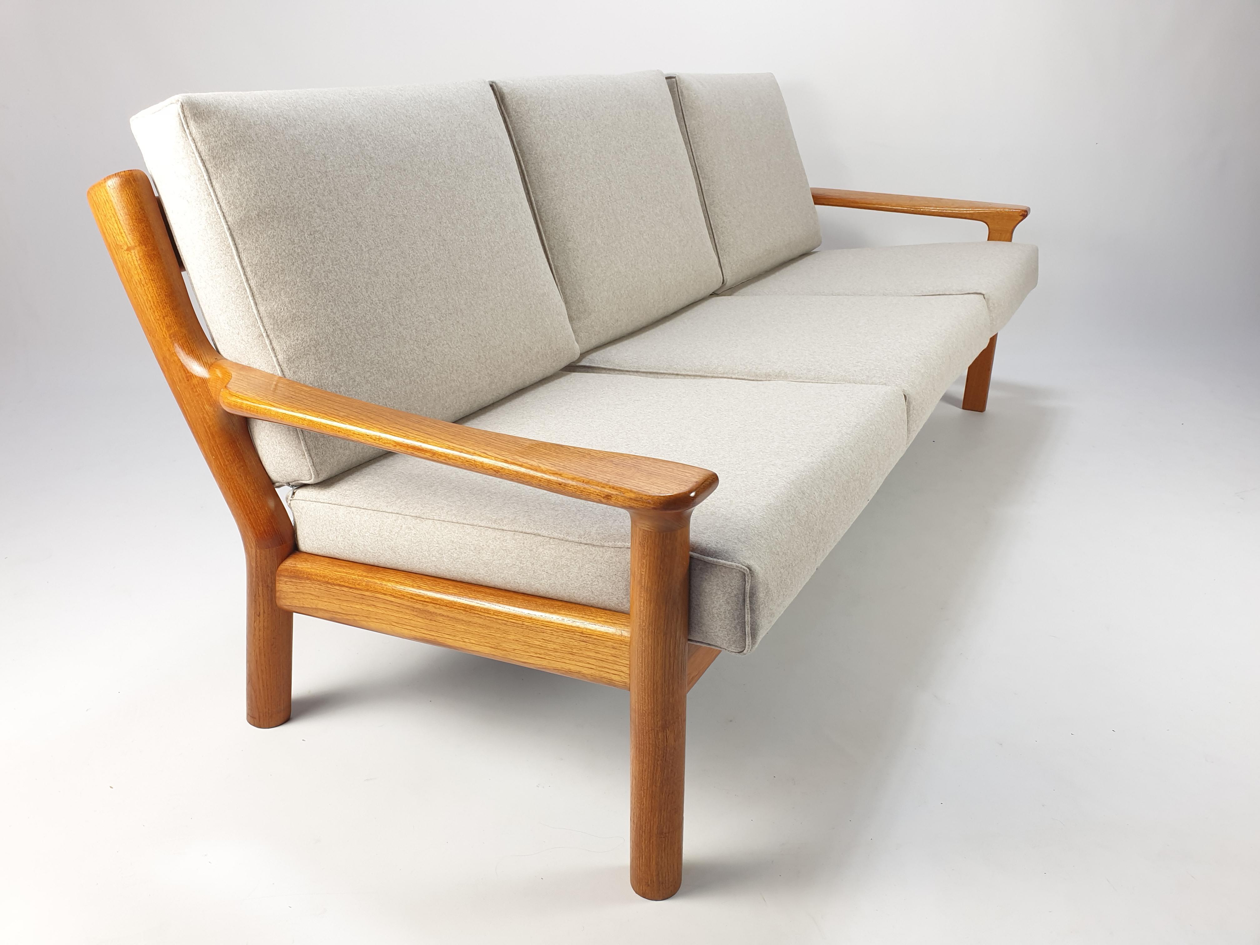 Late 20th Century Mid Century Teak 3-Seater Sofa by Juul Kristensen for Glostrup, 1970s For Sale