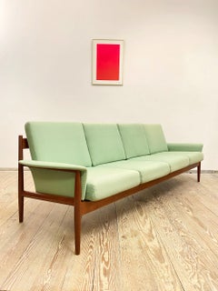 Mid-Century Teak 4 Seater Sofa by Grete Jalk for France & Søn, Denmark, 1950s