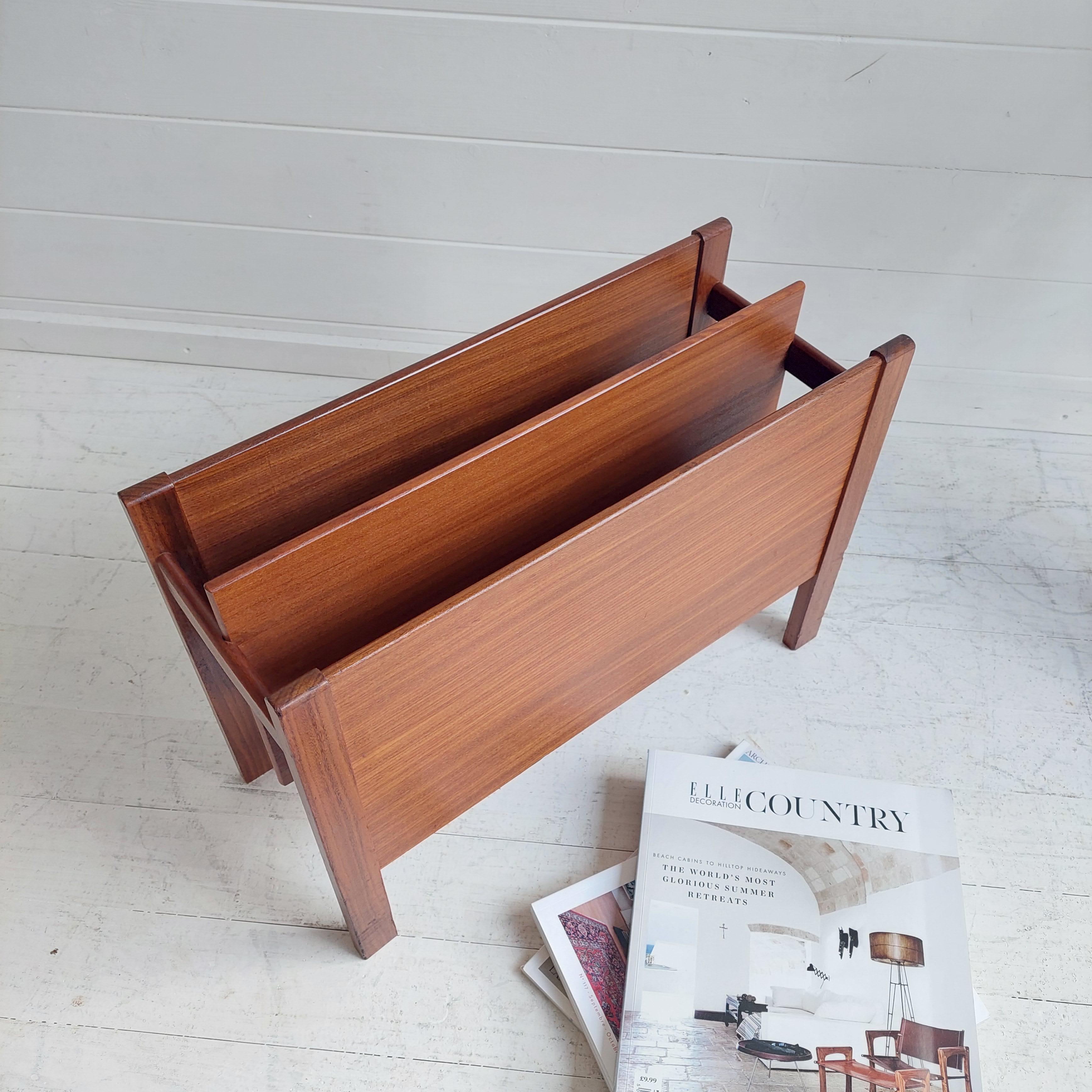 Mid-Century Modern Mid-Century Teak Afromosia Guy Rogers Magazine Rack, 1960s