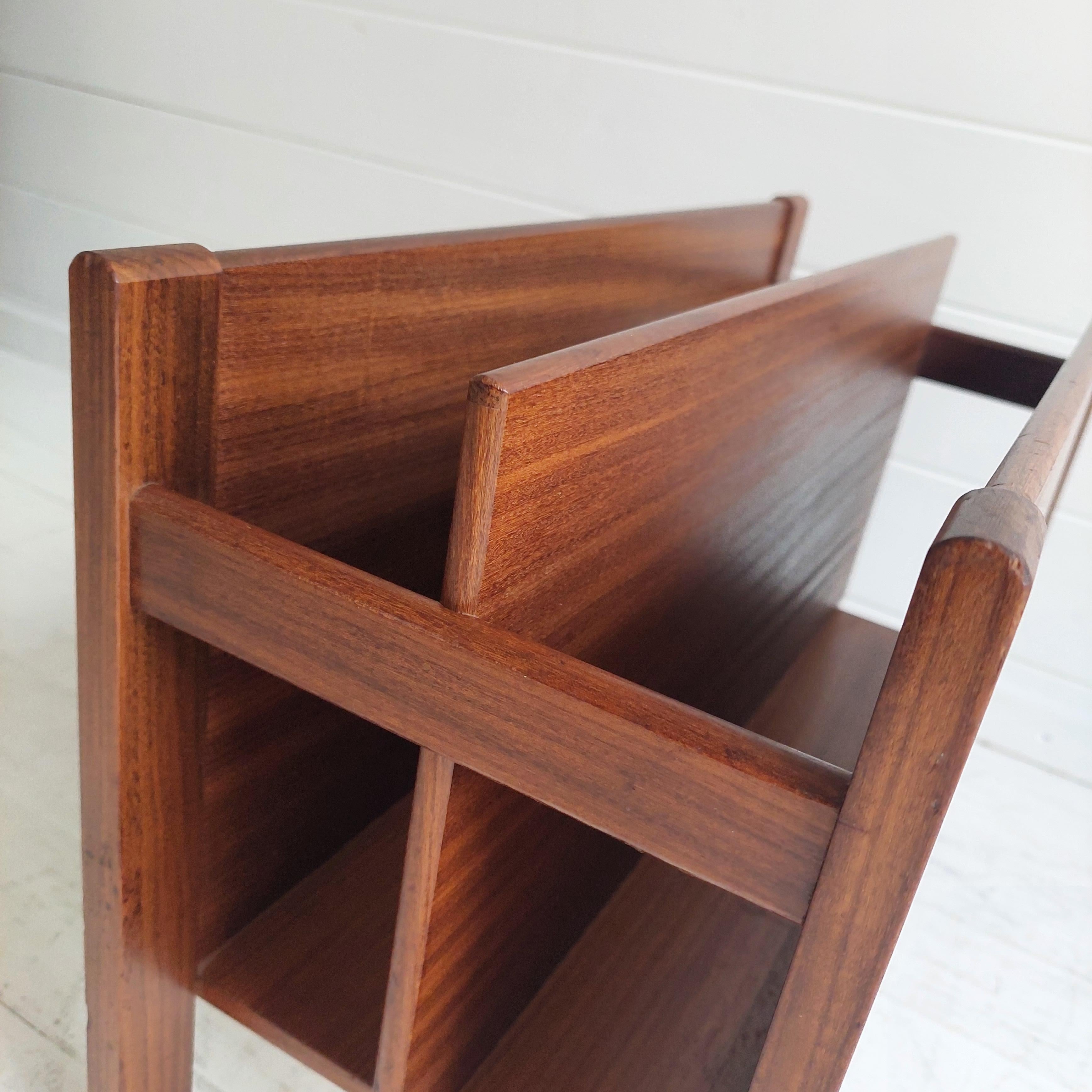Mid-Century Teak Afromosia Guy Rogers Magazine Rack, 1960s In Good Condition In Leamington Spa, GB