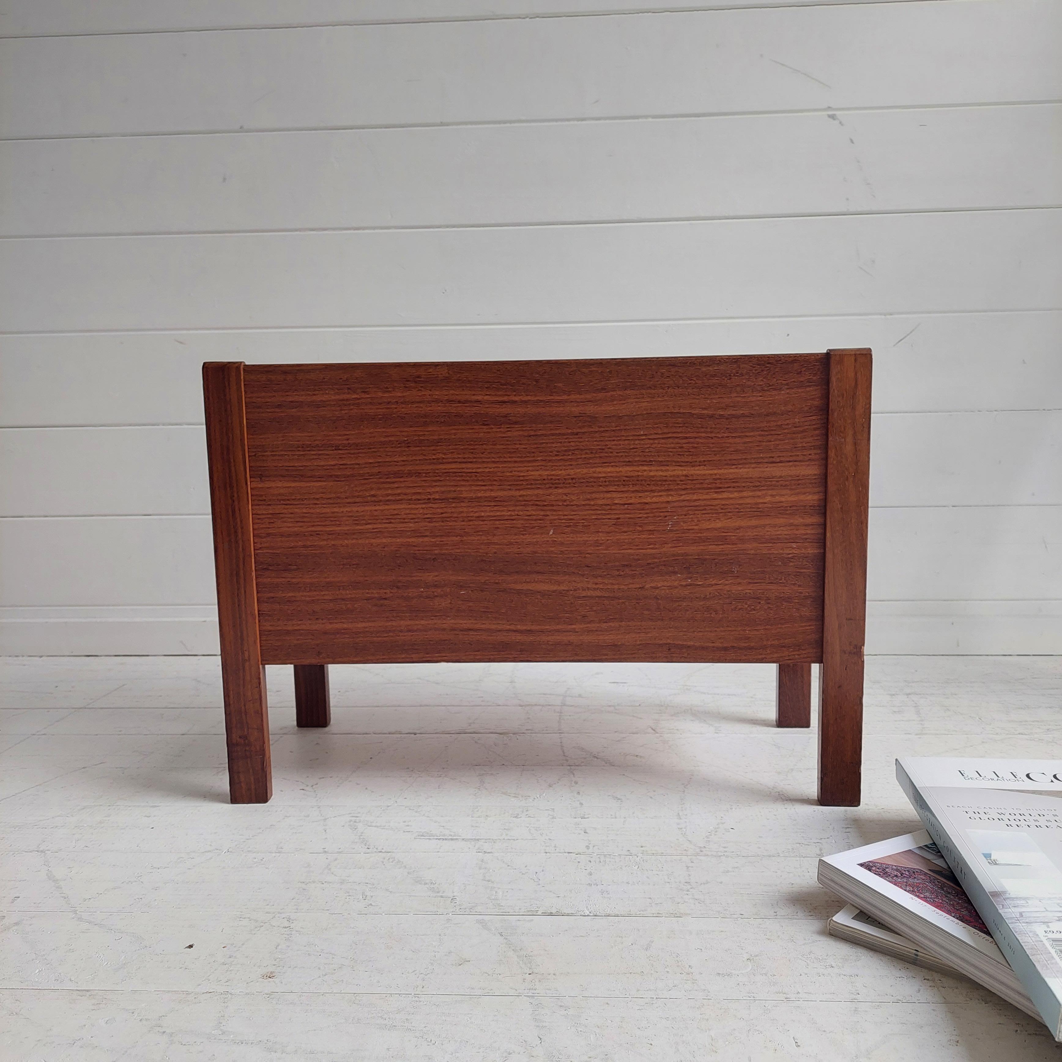 Mid-Century Teak Afromosia Guy Rogers Magazine Rack, 1960s 1