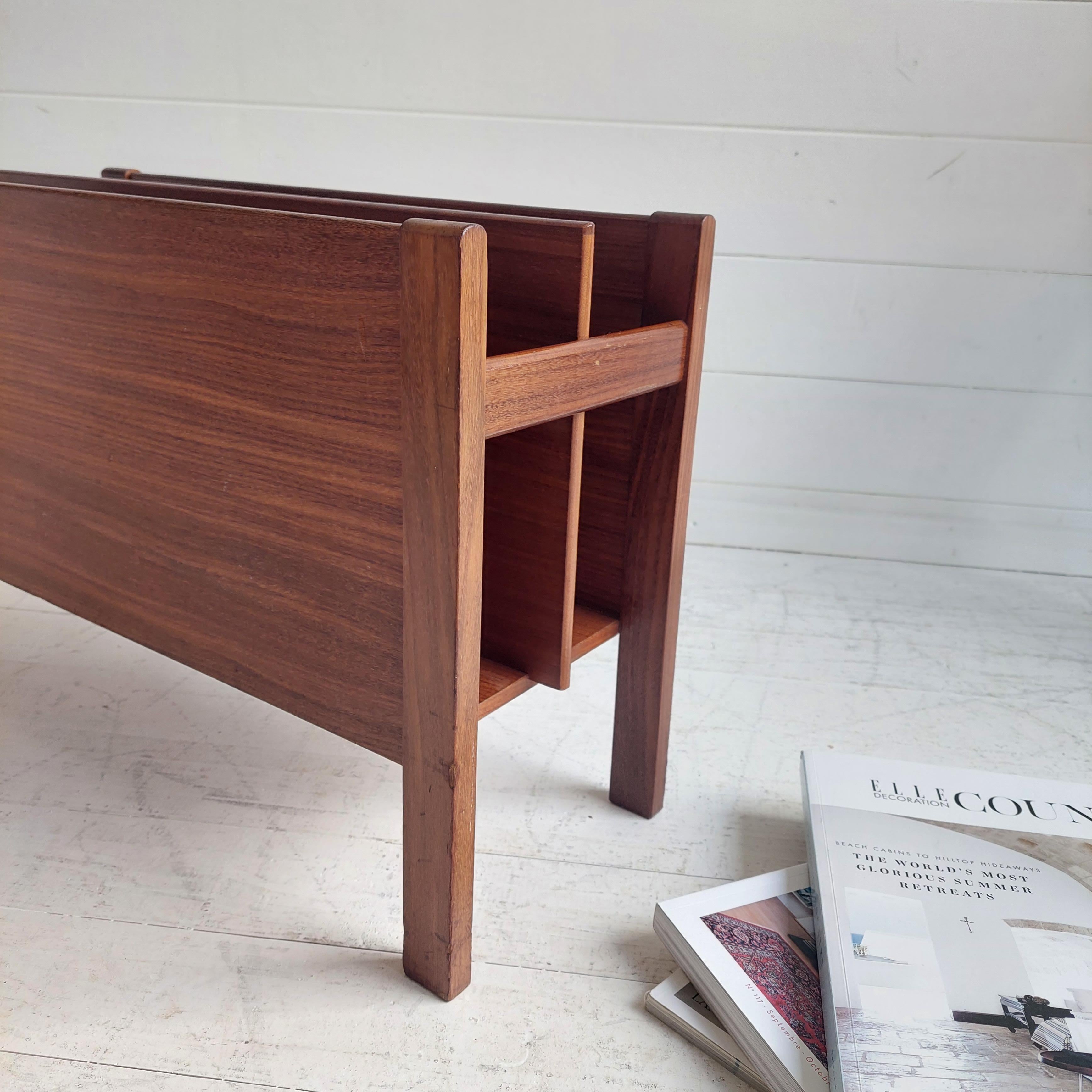 Mid-Century Teak Afromosia Guy Rogers Magazine Rack, 1960s 3