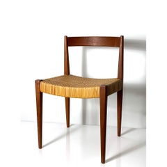 Mid Century Teak and Cane Desk Chair by Nanna and Jorgen Ditzel Denmark 1950's