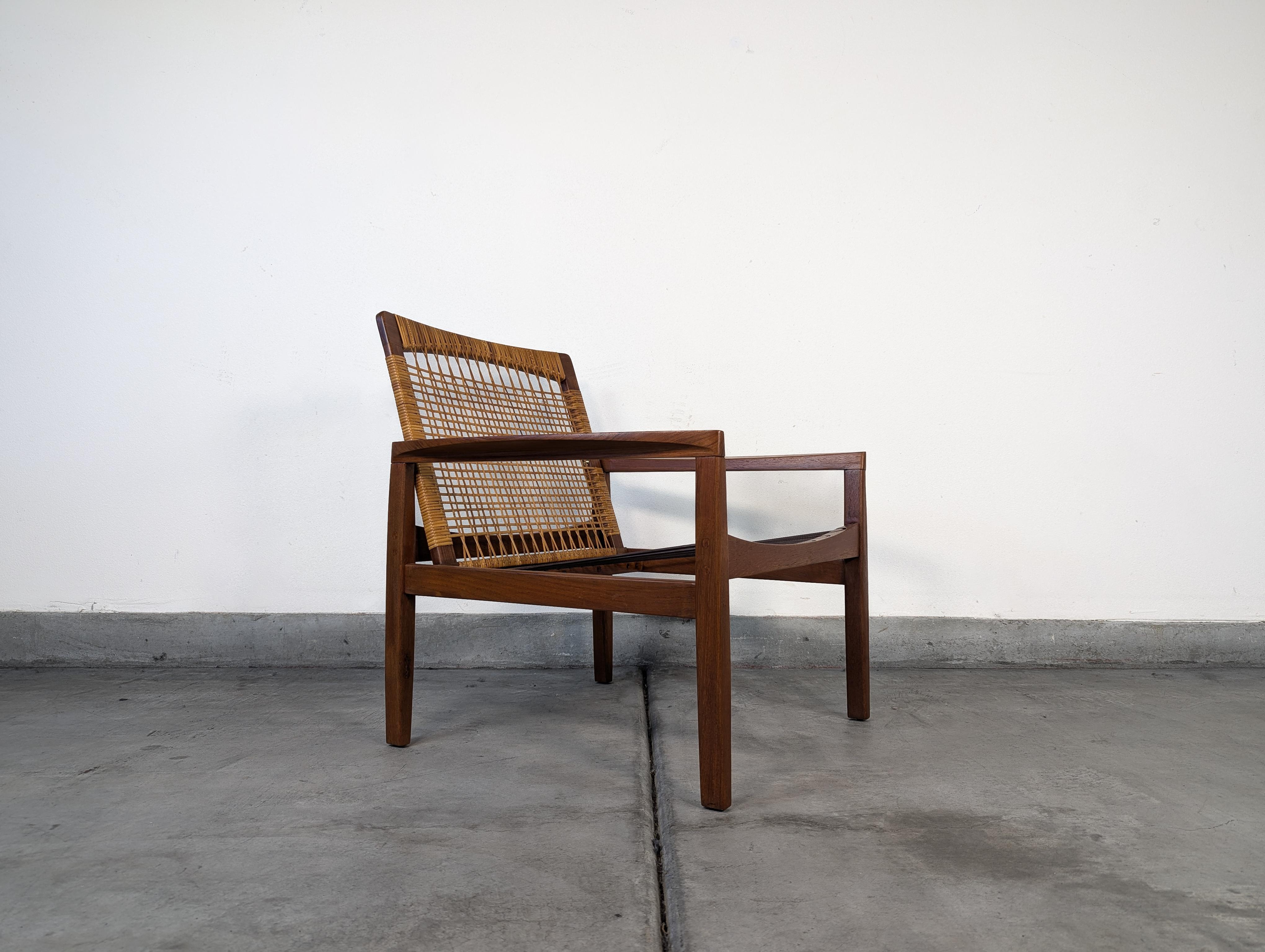 Loungesessel aus Teakholz und Rohr, Mitte des Jahrhunderts, von Hans Olsen für Juul Kristensen, um 1960 im Angebot 2