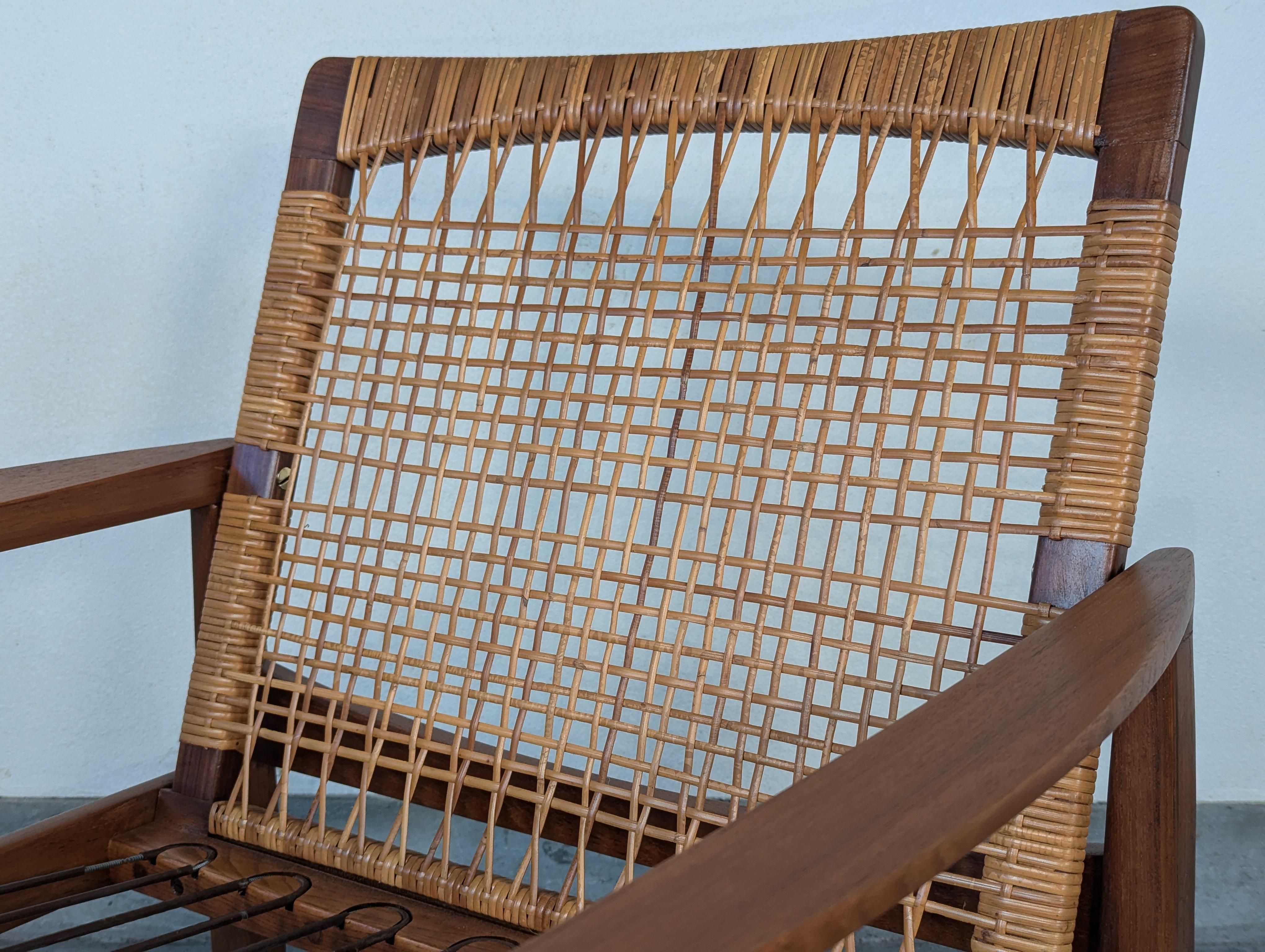 Loungesessel aus Teakholz und Rohr, Mitte des Jahrhunderts, von Hans Olsen für Juul Kristensen, um 1960 im Angebot 5
