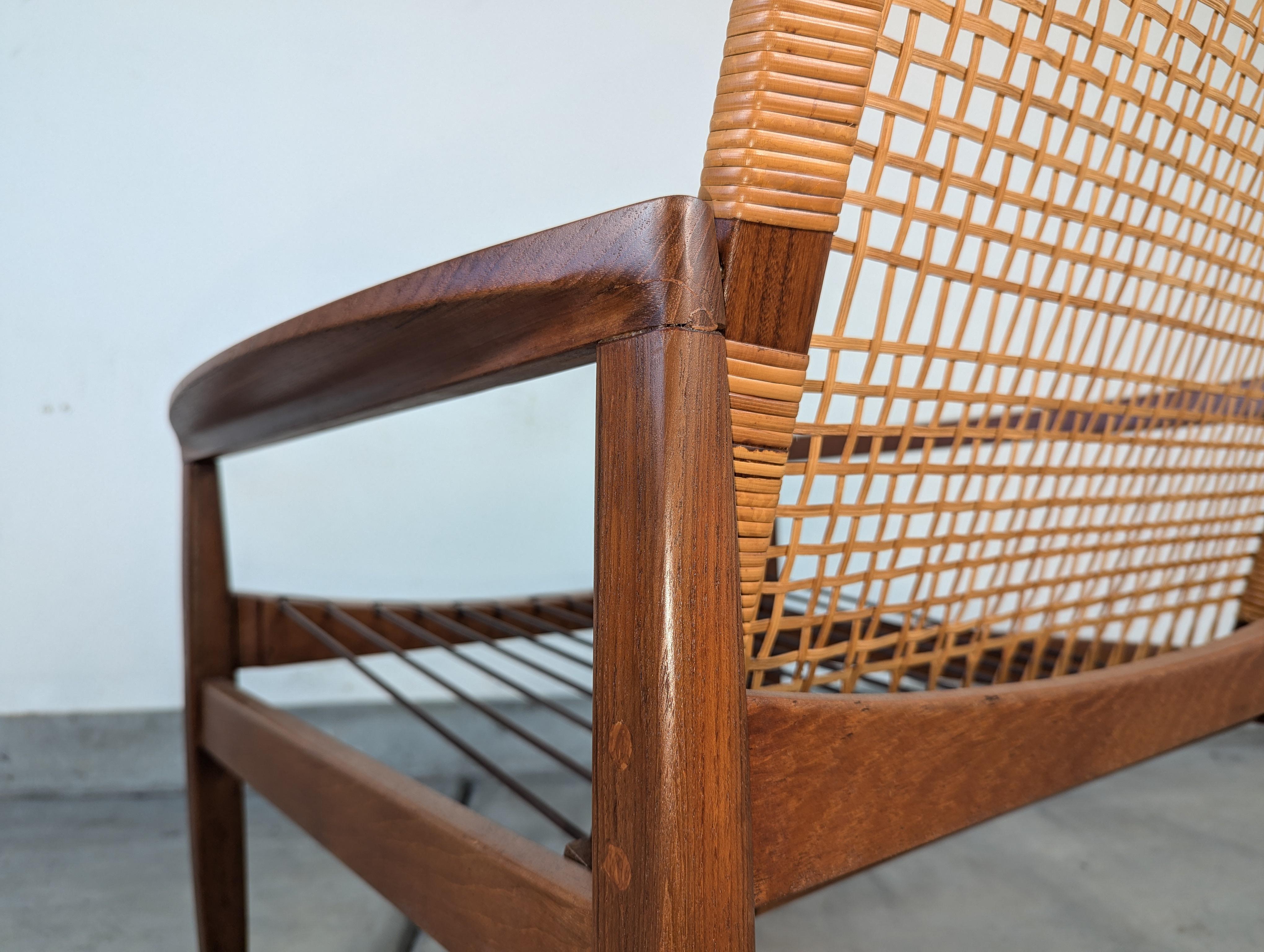 Loungesessel aus Teakholz und Rohr, Mitte des Jahrhunderts, von Hans Olsen für Juul Kristensen, um 1960 im Angebot 7