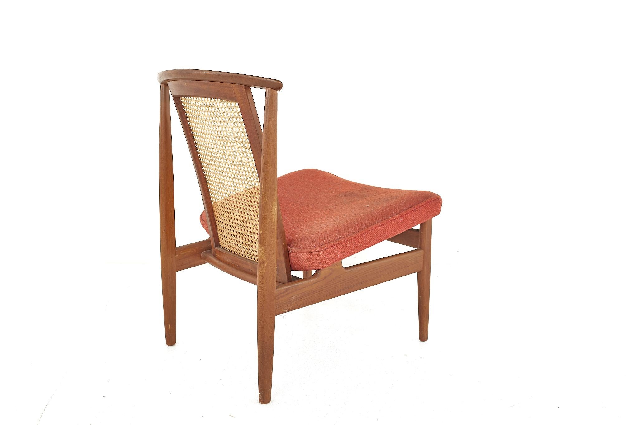Mid-Century Modern Mid Century Teak and Cane Occasional Chair For Sale