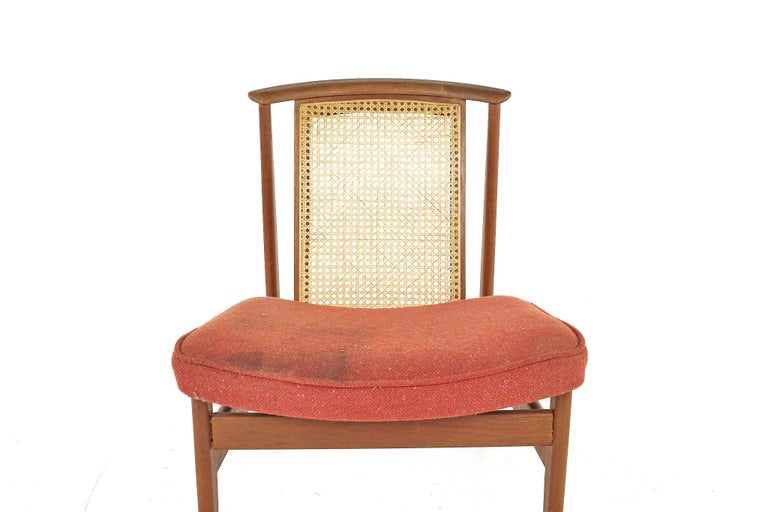 Mid Century Teak and Cane Occasional Chair For Sale at 1stDibs