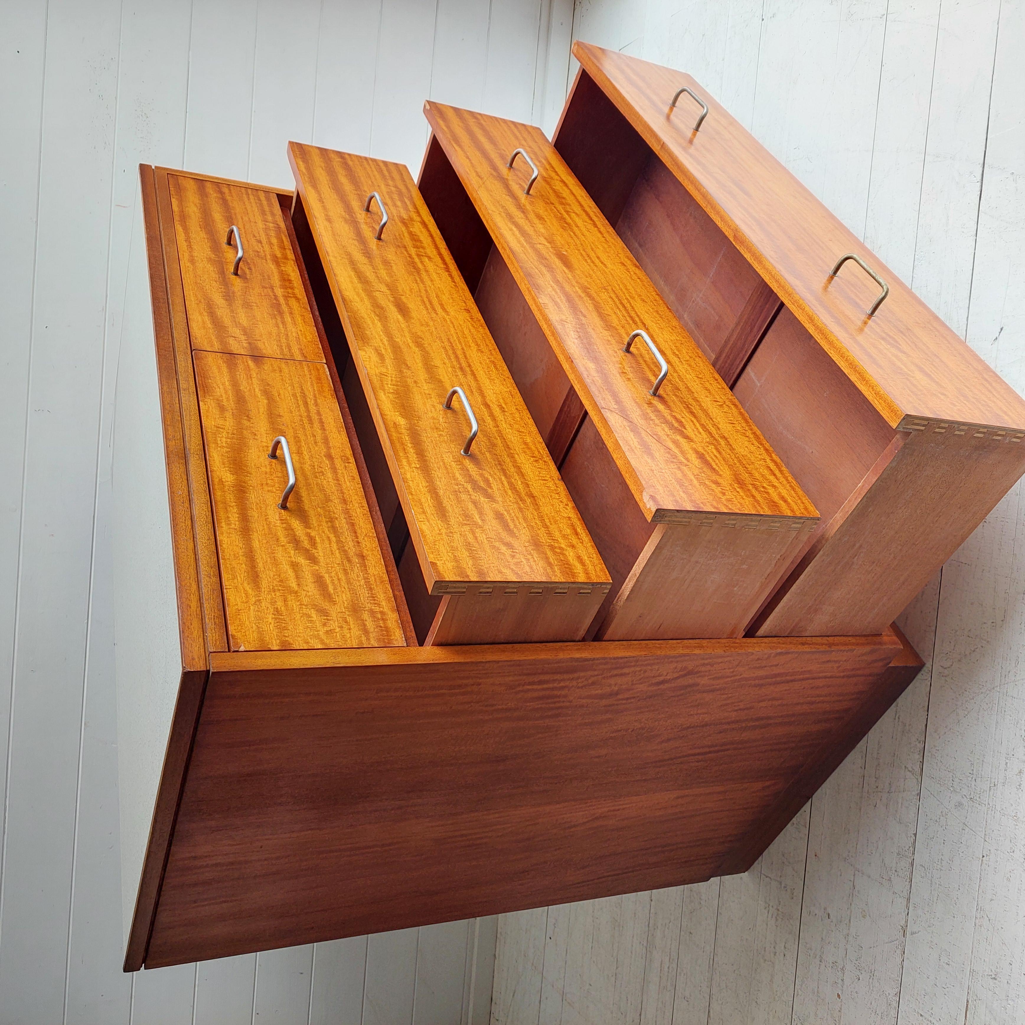 Mid Century Teak and Formica chest of drawers Remploy Vintage military 50s 60s 6