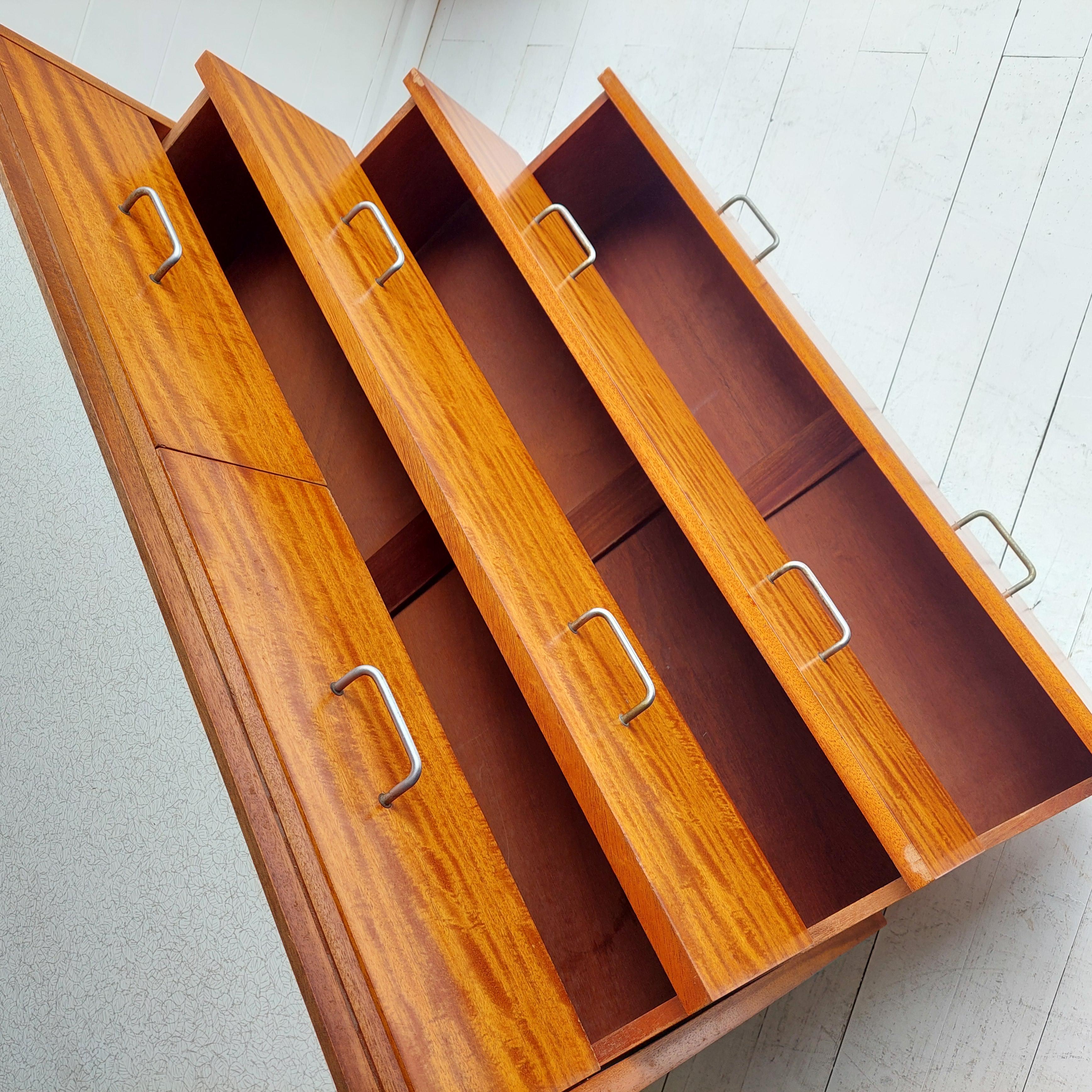 Mid Century Teak and Formica chest of drawers Remploy Vintage military 50s 60s 7