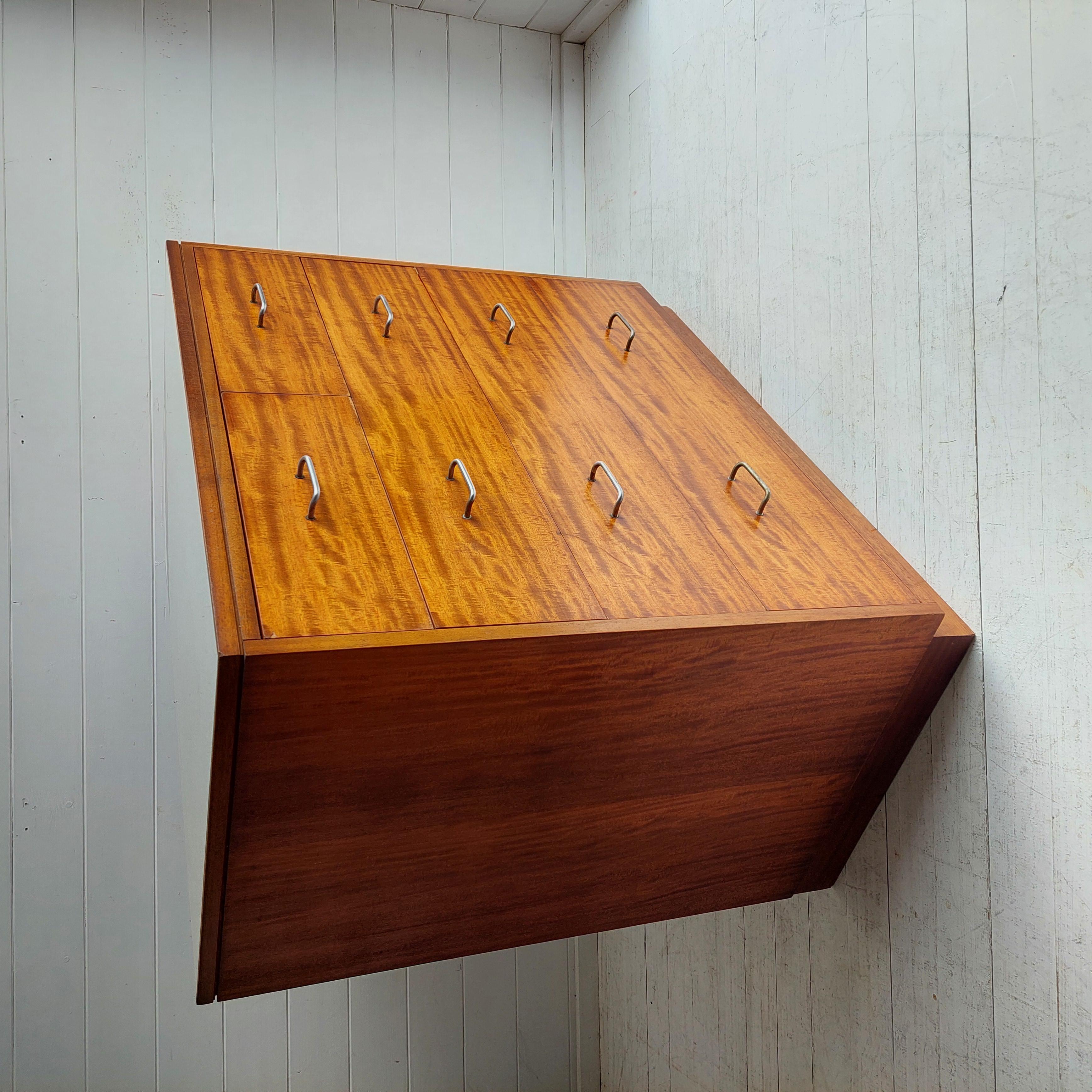 Metal Mid Century Teak and Formica chest of drawers Remploy Vintage military 50s 60s