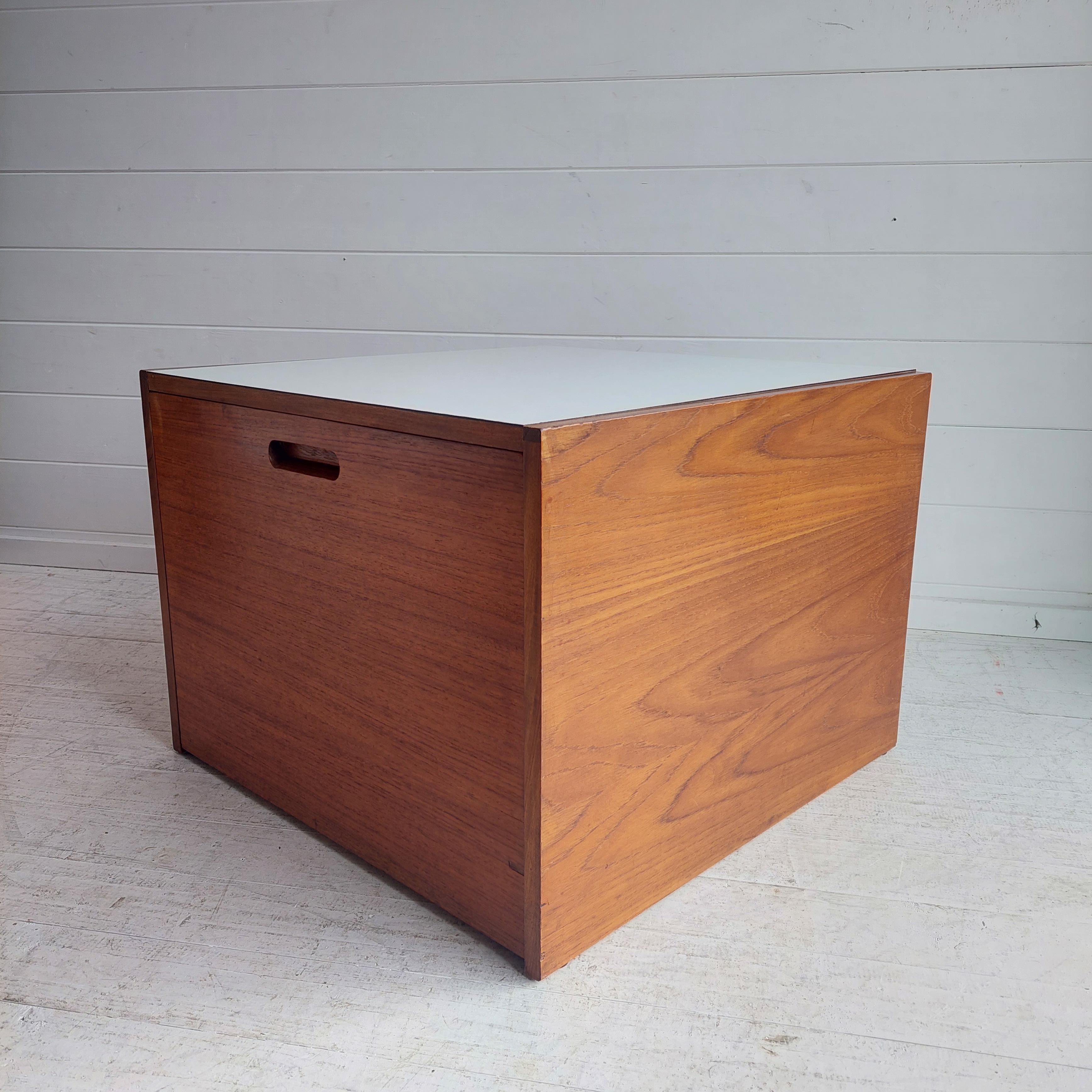 Mid Century Teak and Formica side Table cabinet drawer chest by Meredew 5