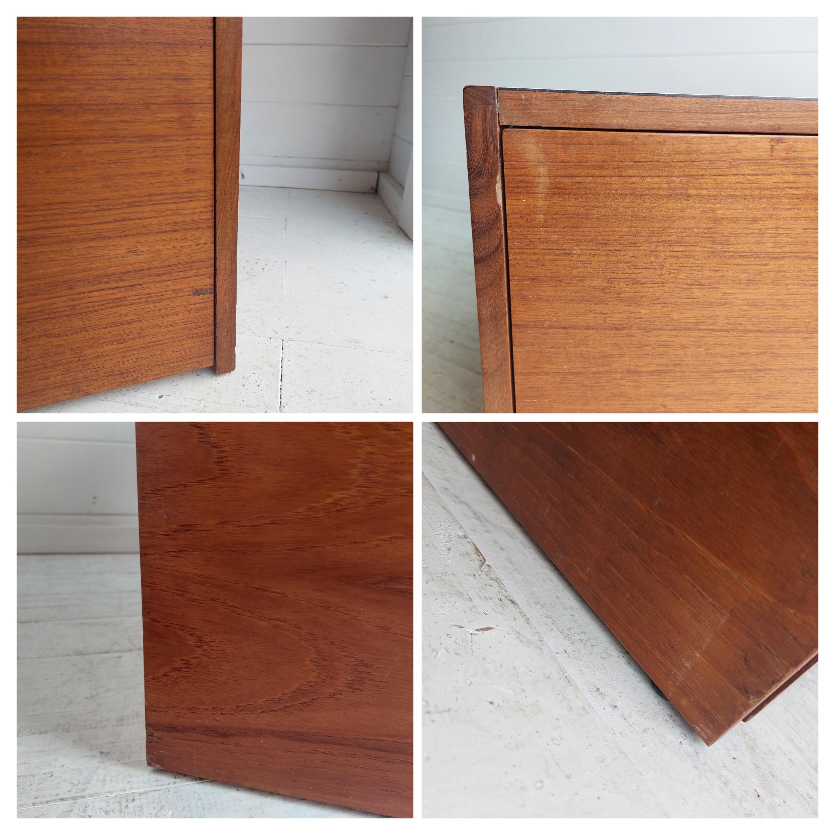 Mid Century Teak and Formica side Table cabinet drawer chest by Meredew 10