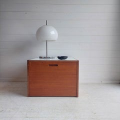 Mid Century Teak and Formica side Table cabinet drawer chest by Meredew