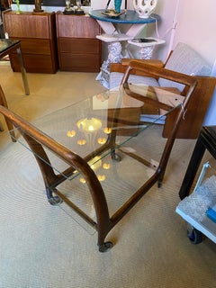 Mid Century Teak and Glass Bar Cart, Great Scale and Form, Pristine Condition