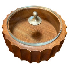Mid-Century Teak and Glass Lidded Box