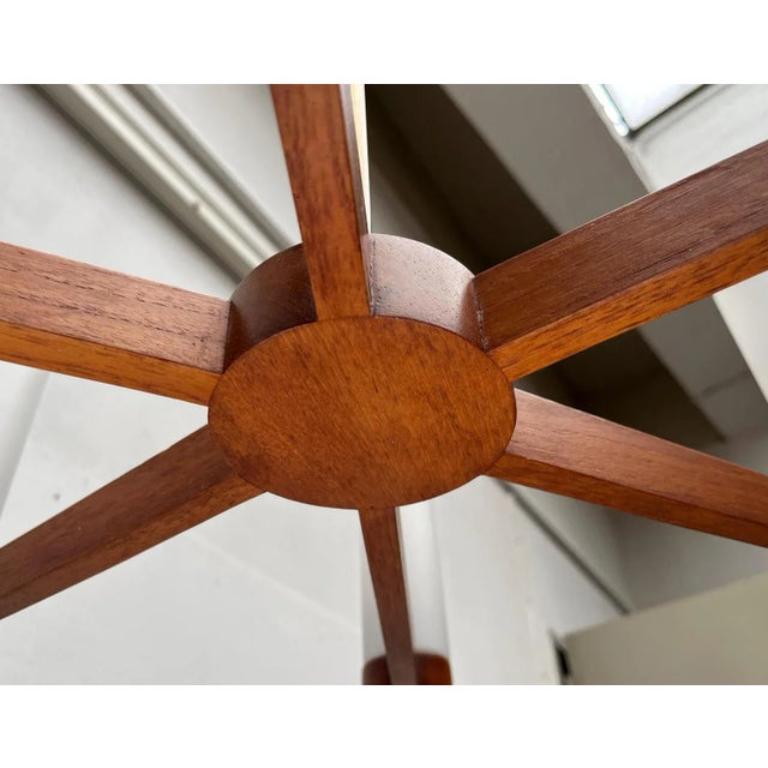 Lampada a soffitto a sospensione in teak e vetro di metà secolo, anni '60 in vendita 3
