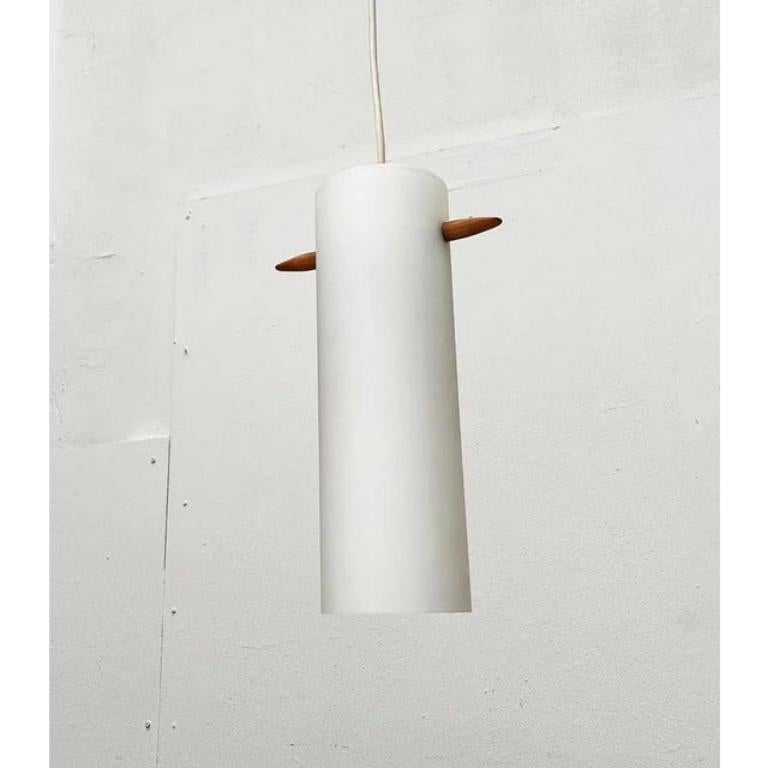 Mid-Century Teak and Glass Pendant Lamp by Uno & Östen Kristiansson, 1960s For Sale 4