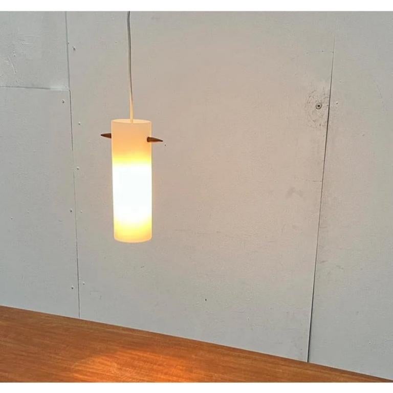 Mid-Century Teak and Glass Pendant Lamp by Uno & Östen Kristiansson, 1960s For Sale 5